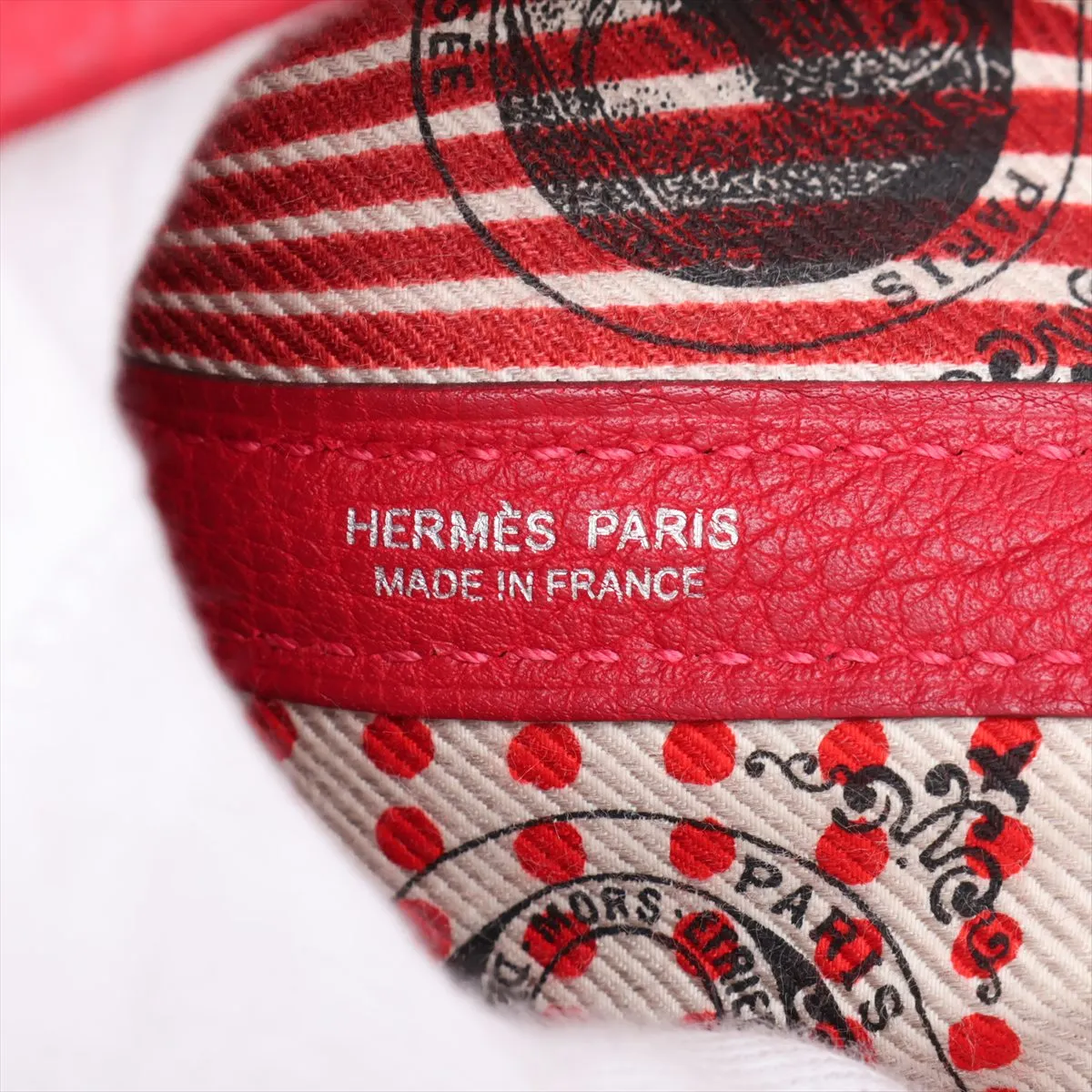 Hermès Garden Party 36 PM, Camaille Negonda, Rouge Vif, Silver Hardware, X: 2016 — view 9