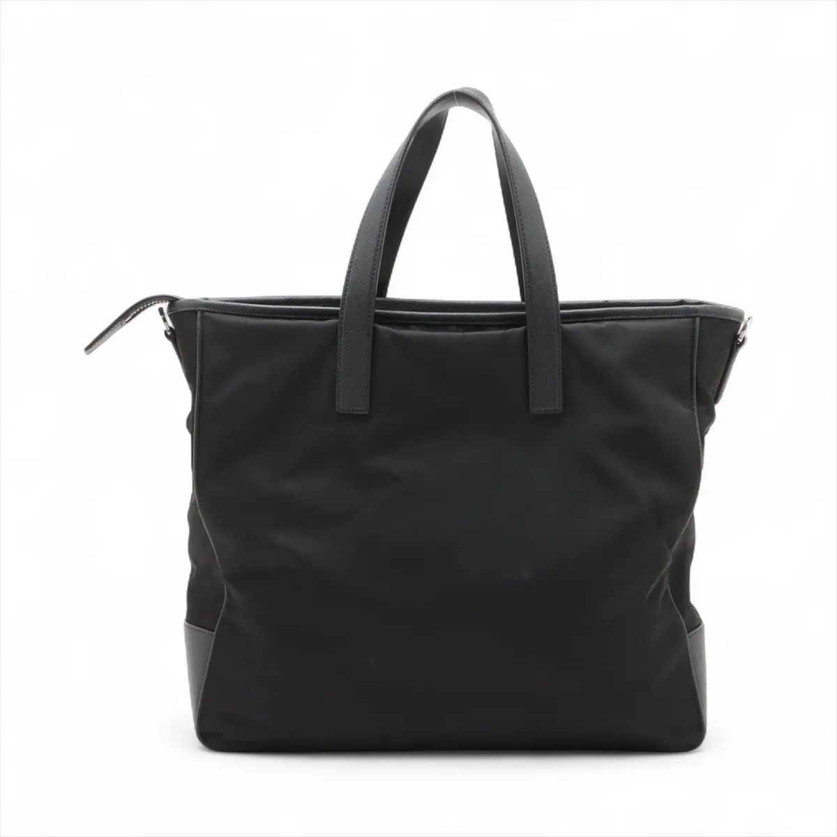 Tessuto x Saffiano Nylon x Leather Tote Bag Black — view 2