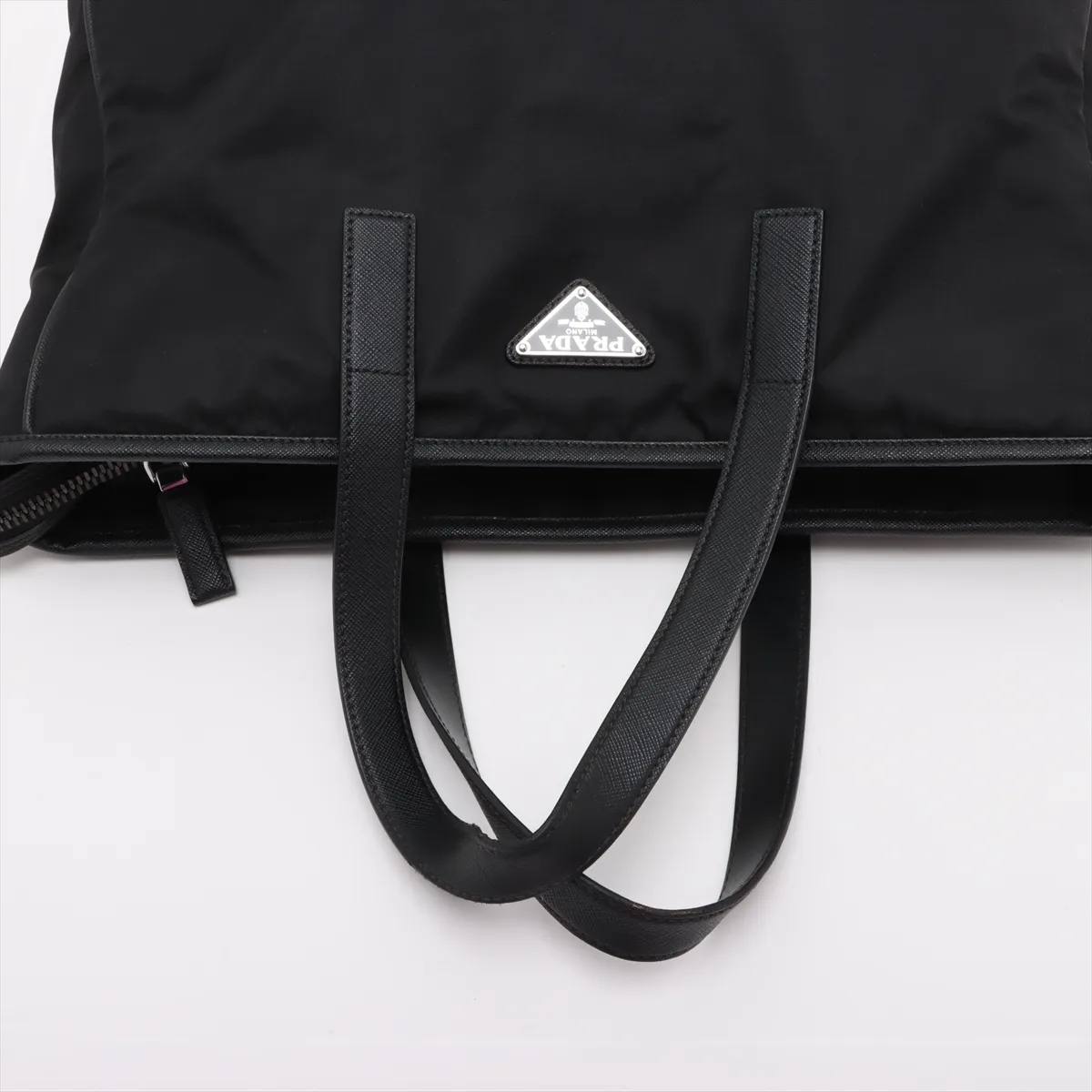 Tessuto x Saffiano Nylon x Leather Tote Bag Black — view 5