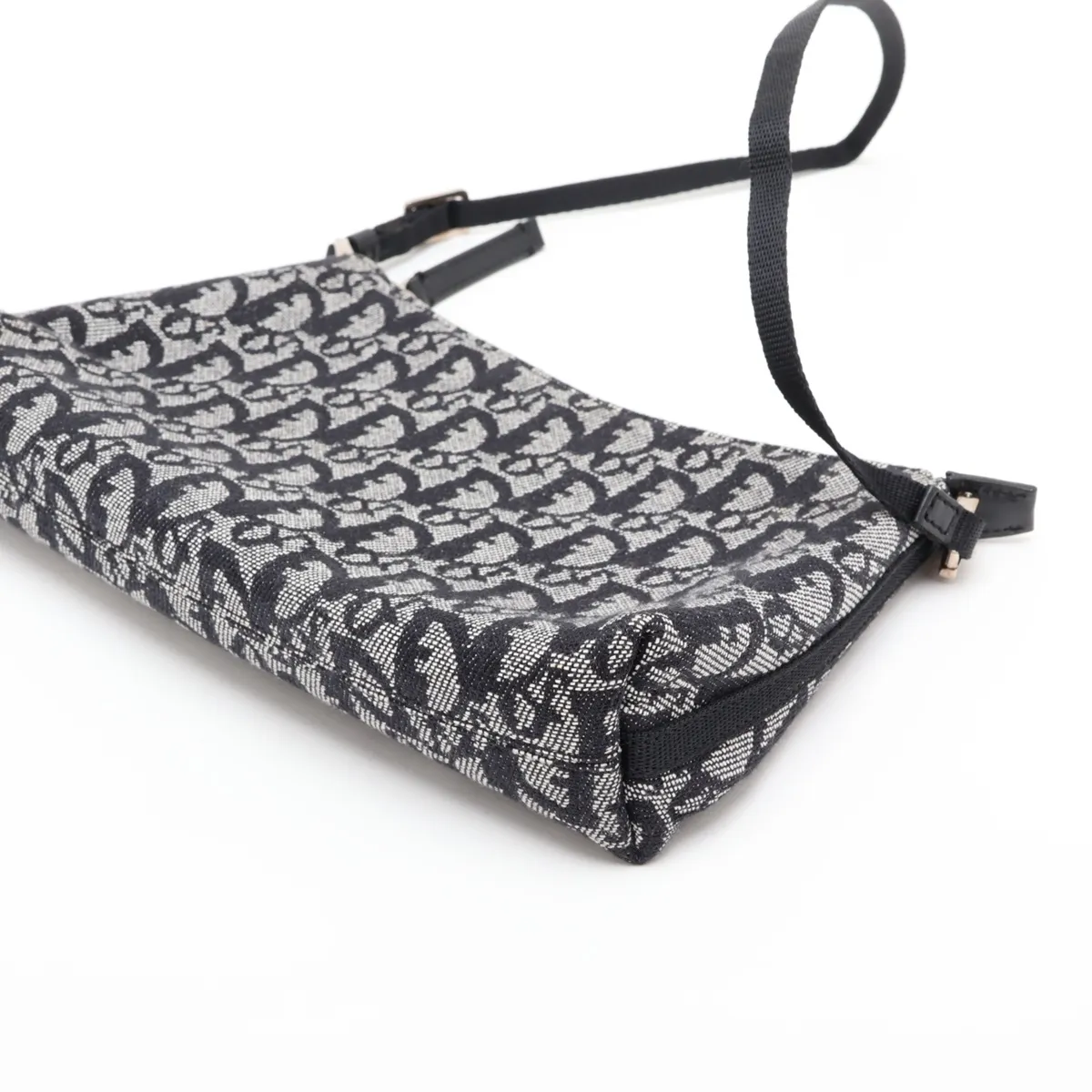 Trotter Canvas Shoulder Bag, Black — view 3