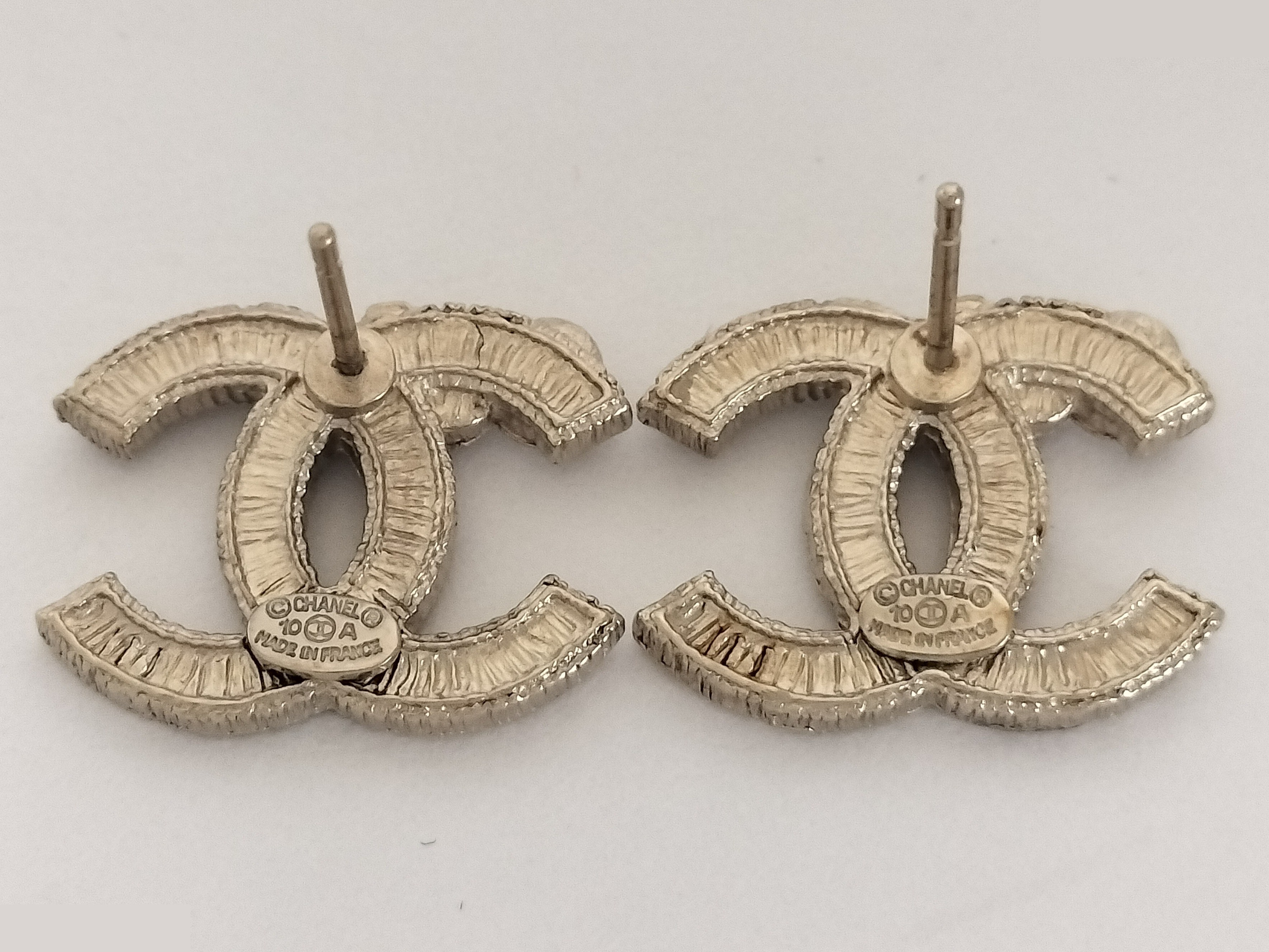 Unused Coco rhinestone gold earrings — view 3