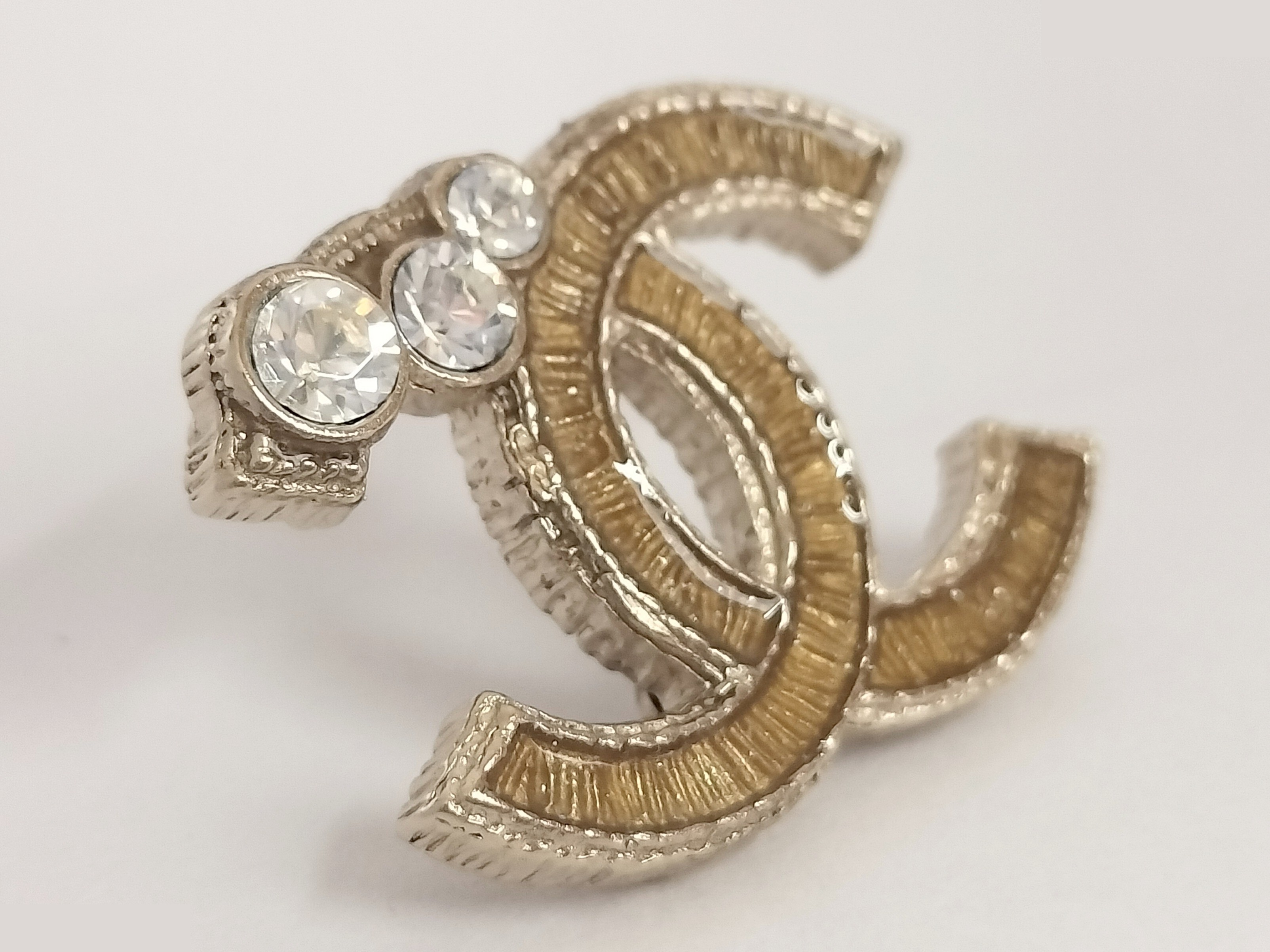 Unused Coco rhinestone gold earrings — view 6