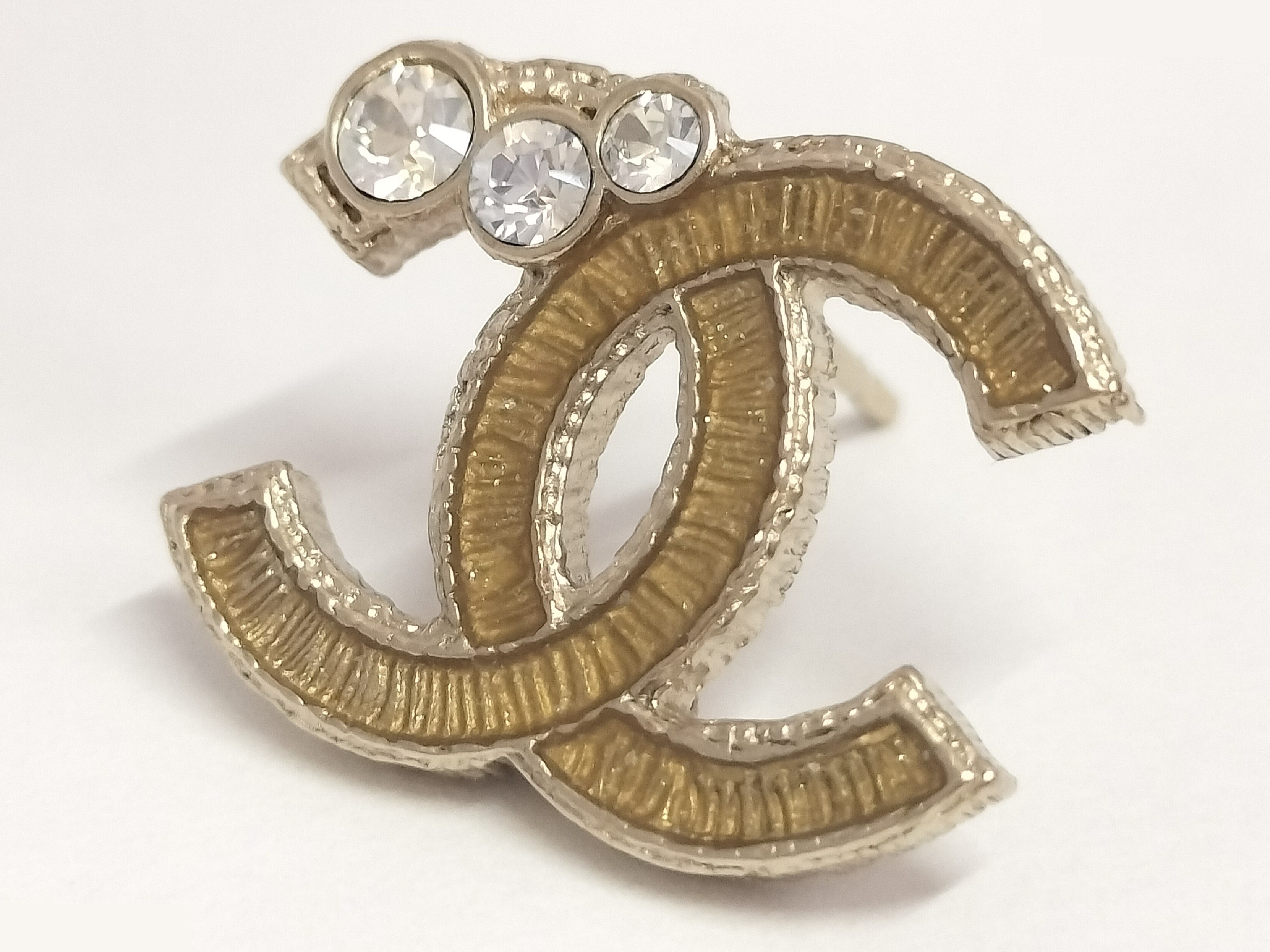 Unused Coco rhinestone gold earrings — view 7