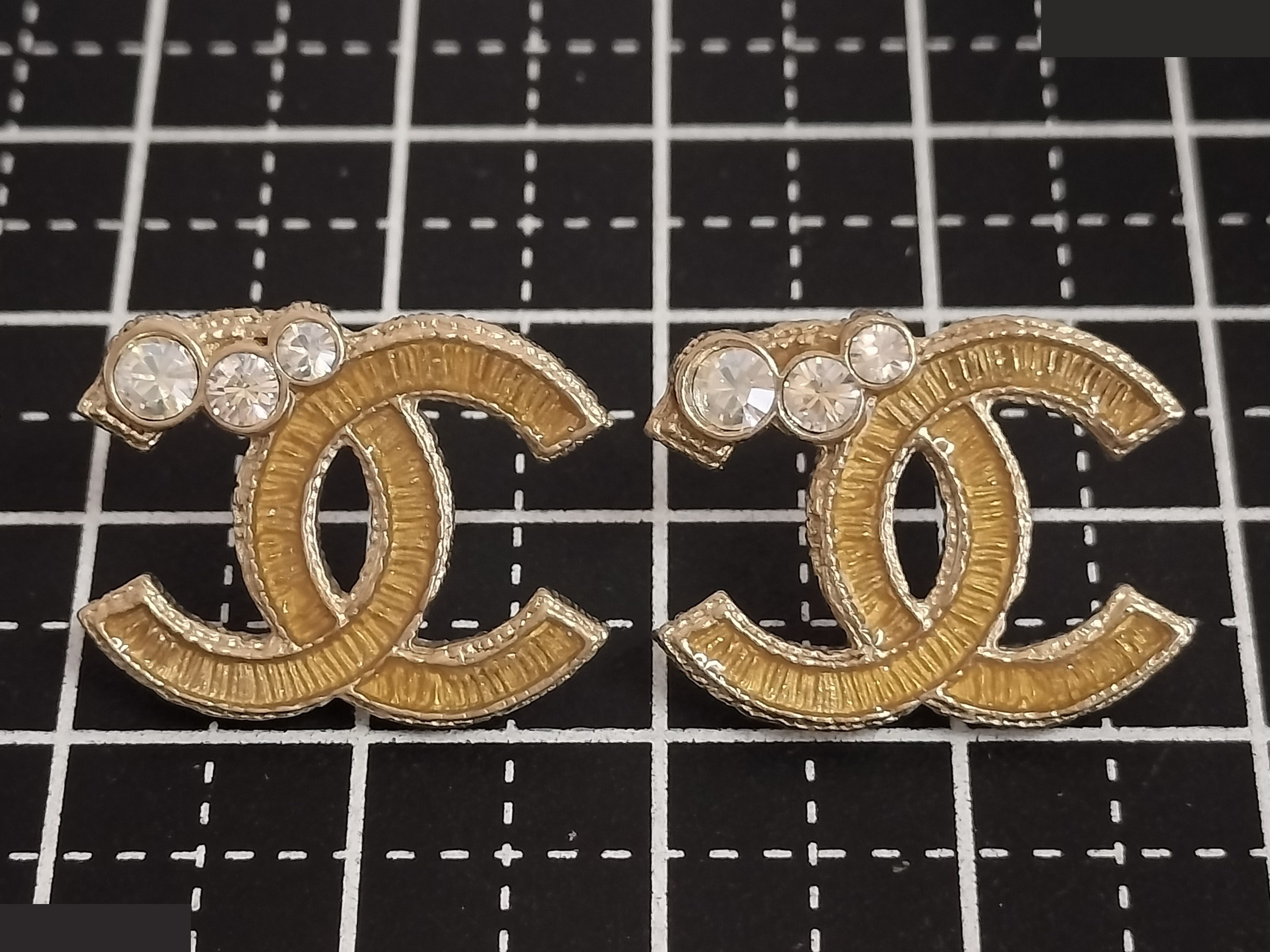 Unused Coco rhinestone gold earrings — view 8