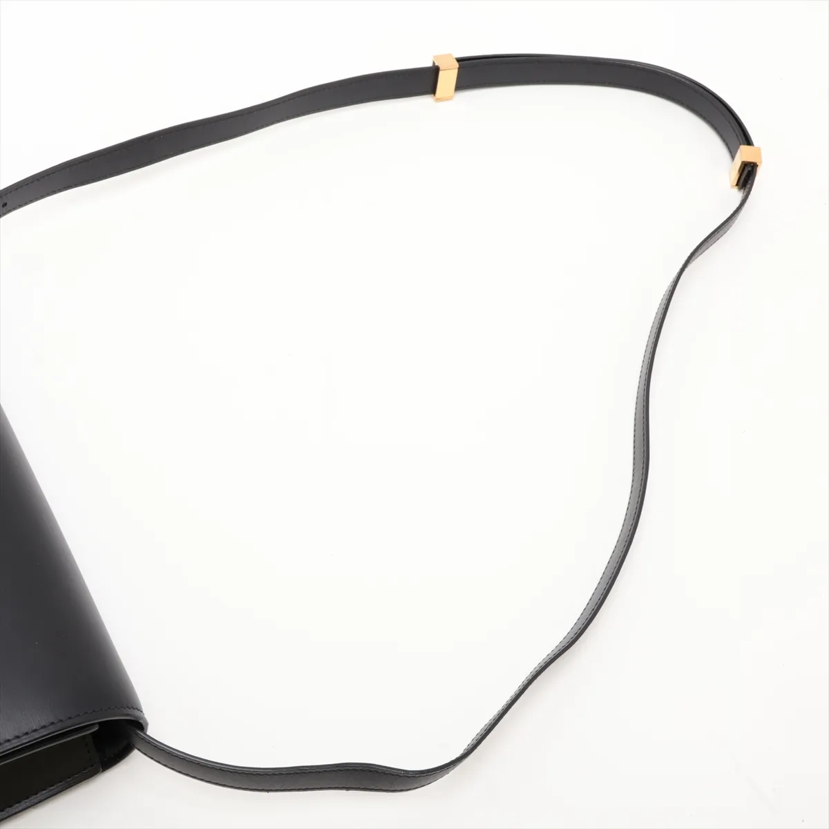 Classic Box Leather Shoulder Bag, Black — view 5