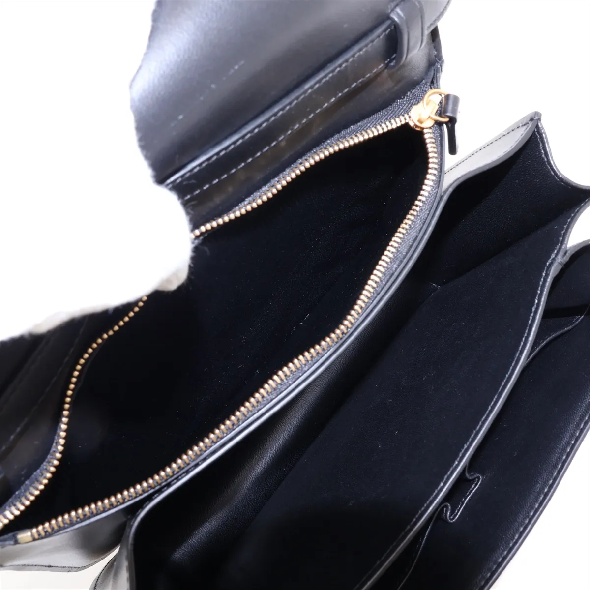 Classic Box Leather Shoulder Bag, Black — view 10