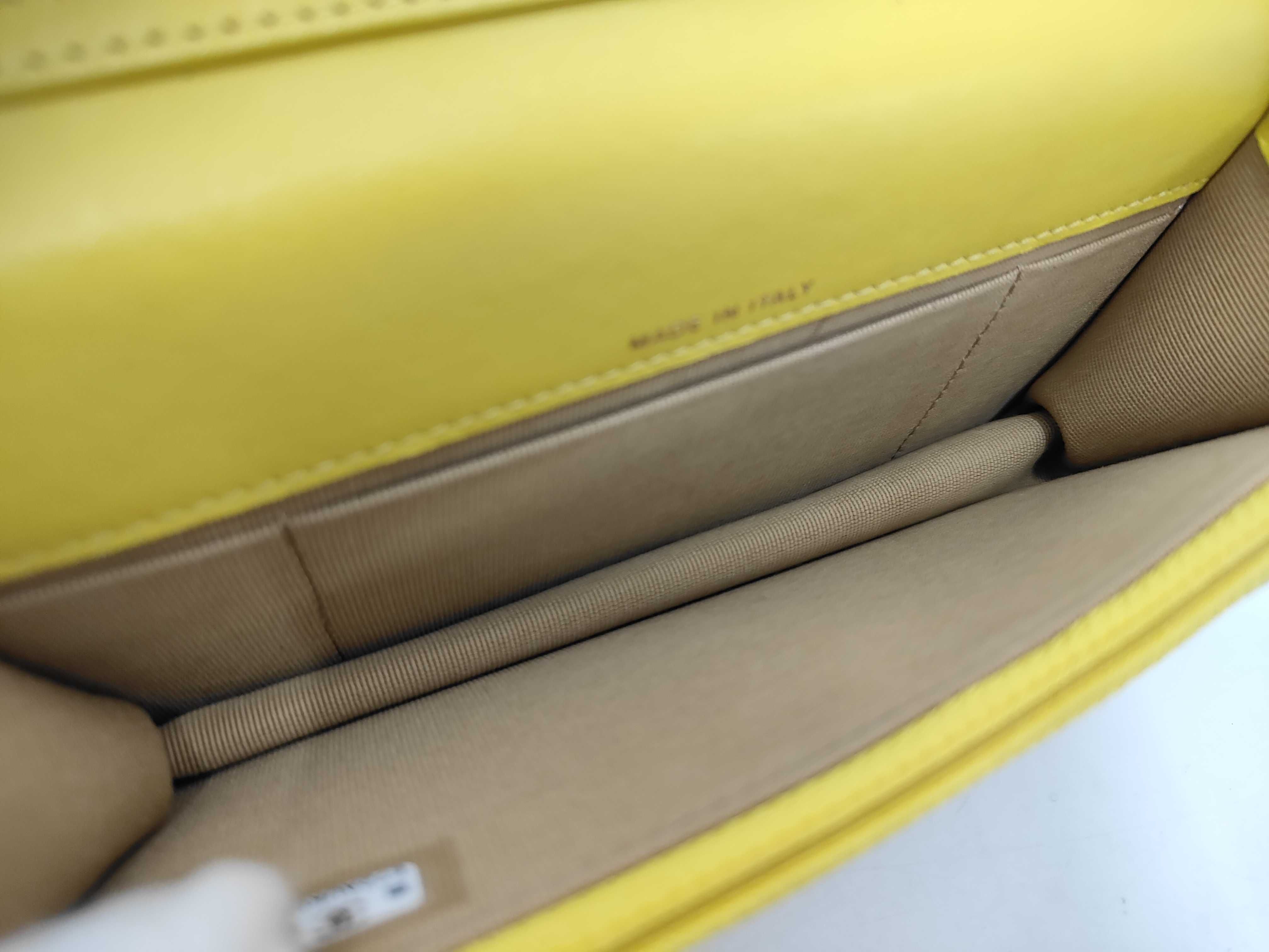 Matelassé Lambskin Chain Wallet (Random Number) Yellow Shoulder Bag — view 9