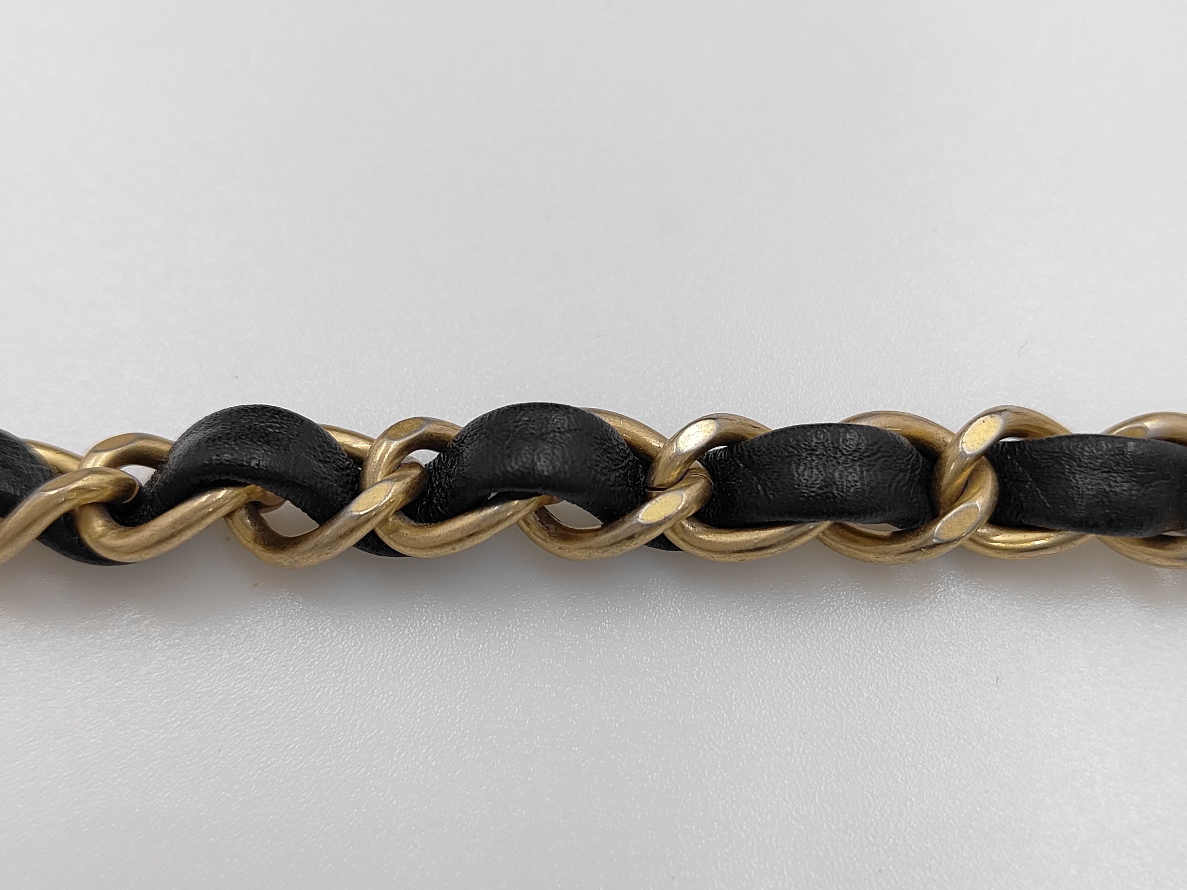 Enchained Logo Flap Chain Shoulder Bag, Black Lambskin, Gold Hardware. — view 5