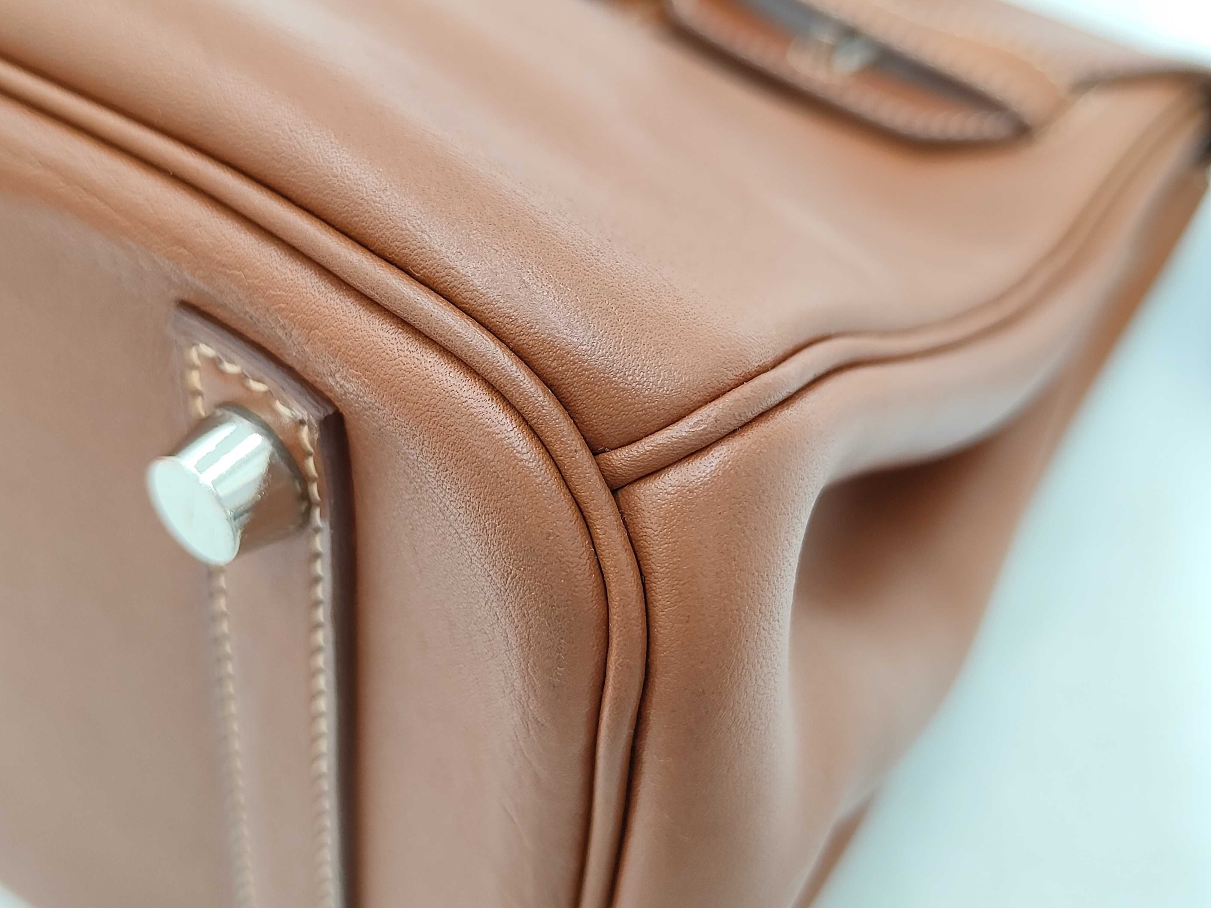 Birkin 30, F stamp, Box Calf leather, Brown, Silver hardware, Tote bag — view 6