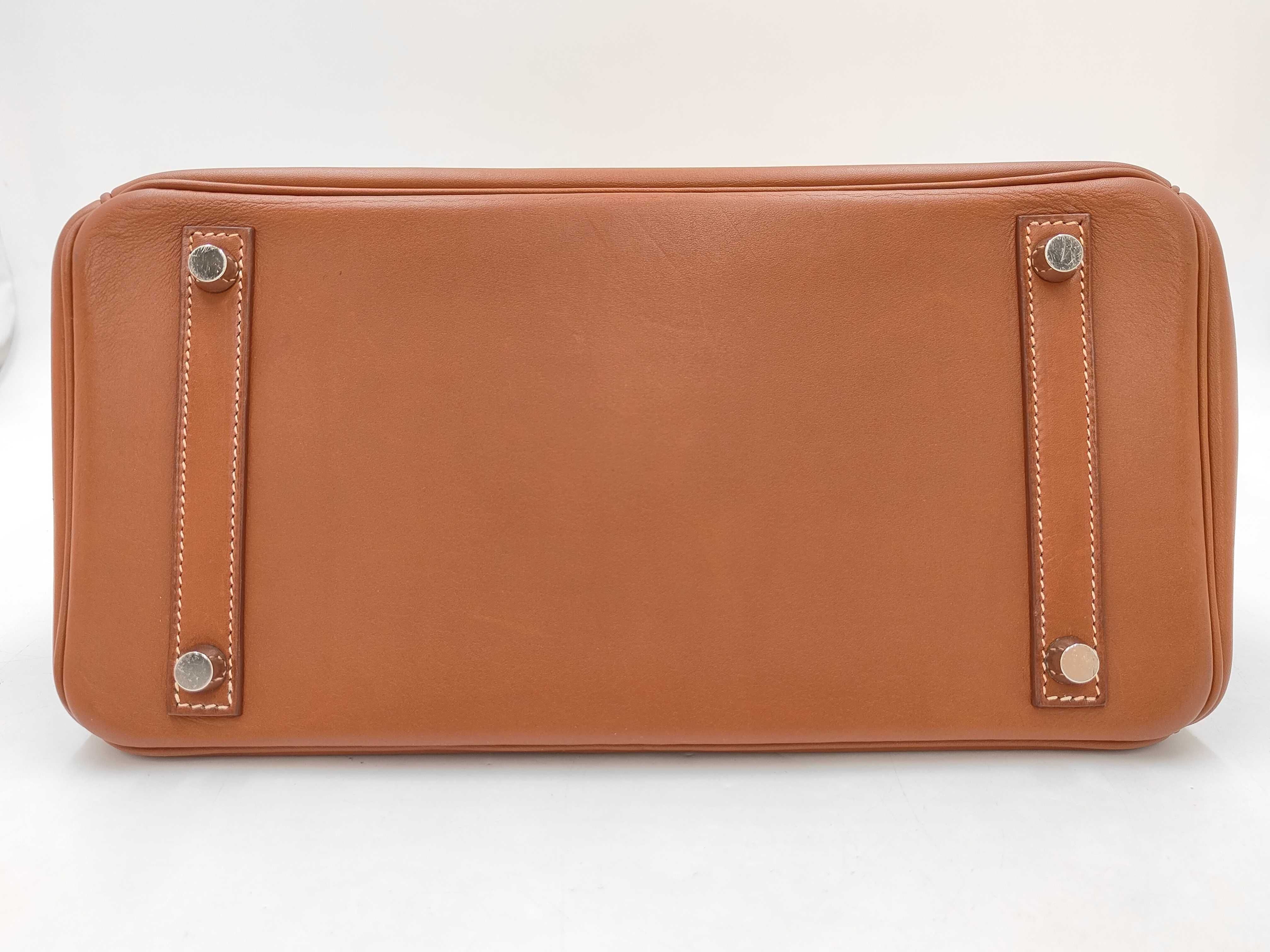 Birkin 30, F stamp, Box Calf leather, Brown, Silver hardware, Tote bag — view 7