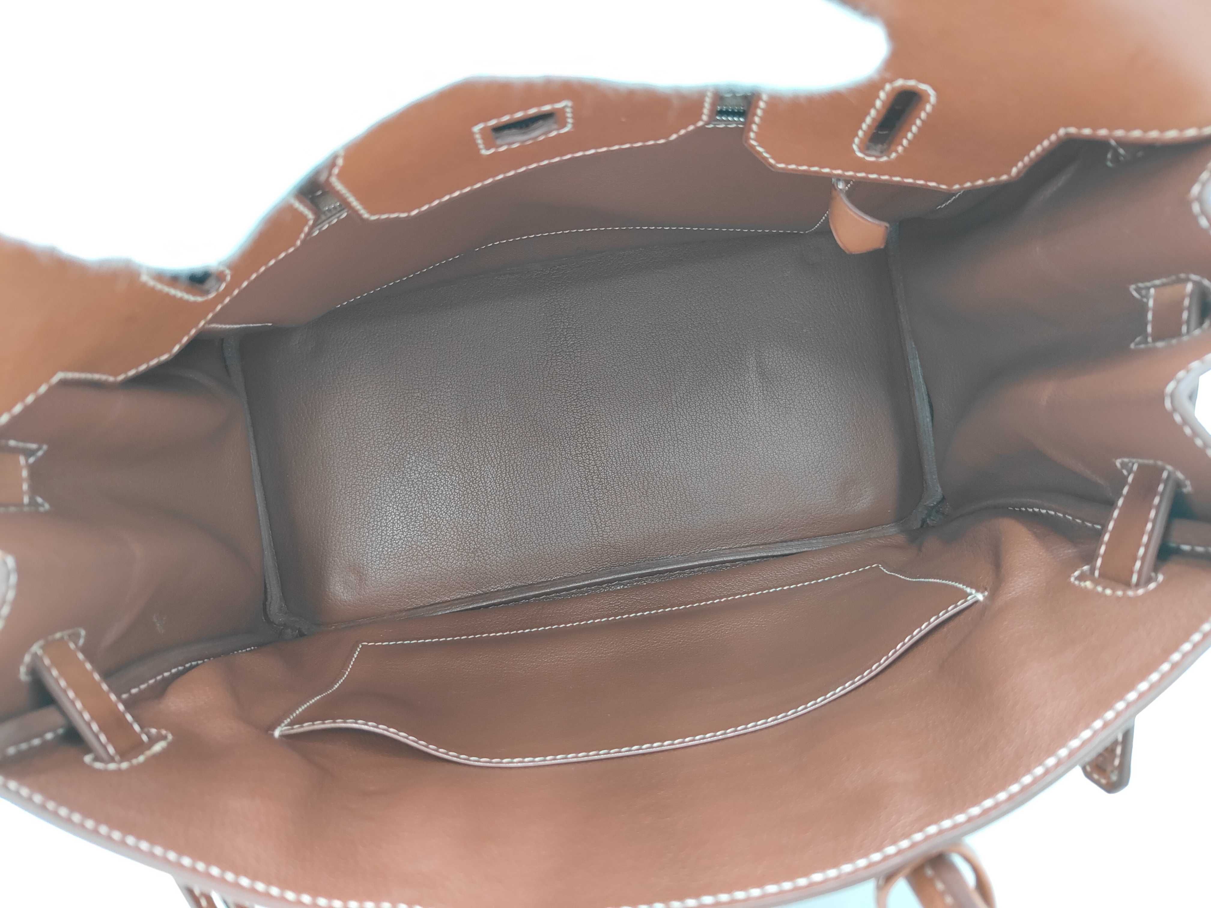Birkin 30, F stamp, Box Calf leather, Brown, Silver hardware, Tote bag — view 8