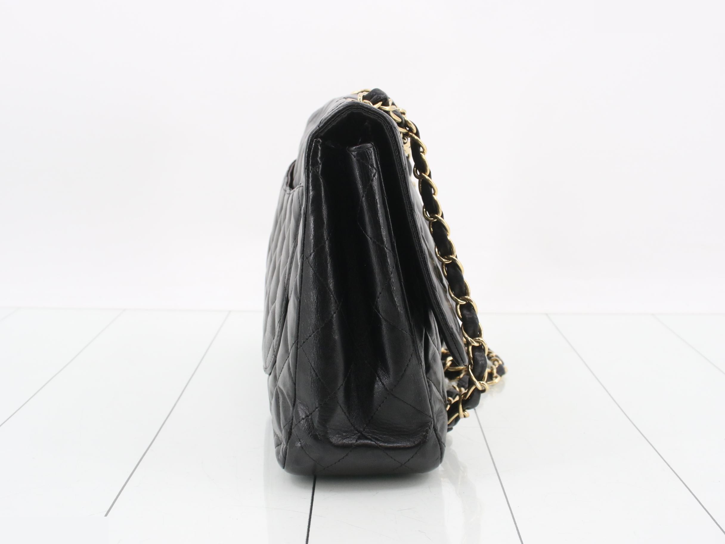 Large Matelassé Lambskin Double Chain Shoulder Bag — view 4