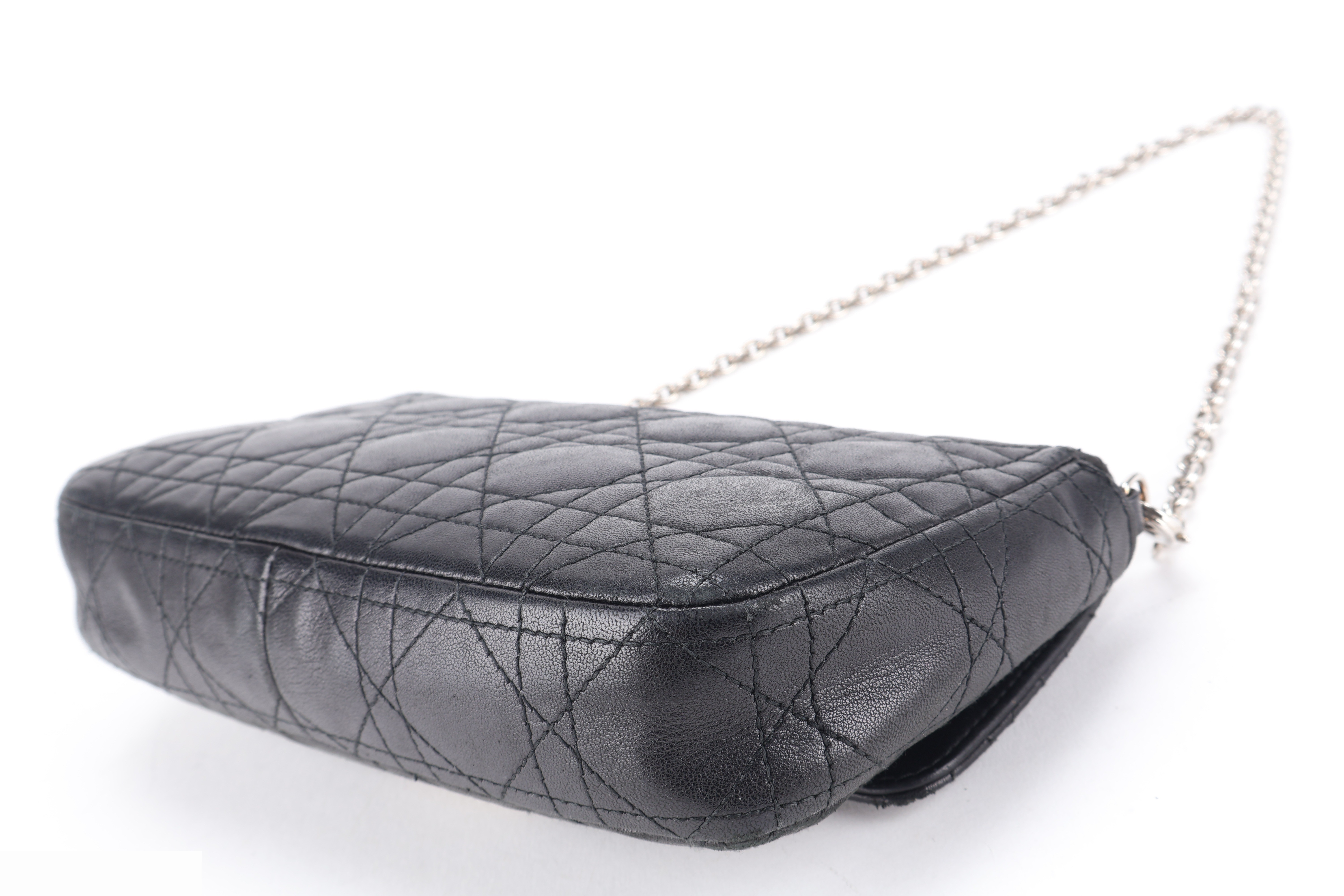MISS DIOR SMALL BLACK CANNAGE LAMBSKIN — view 4