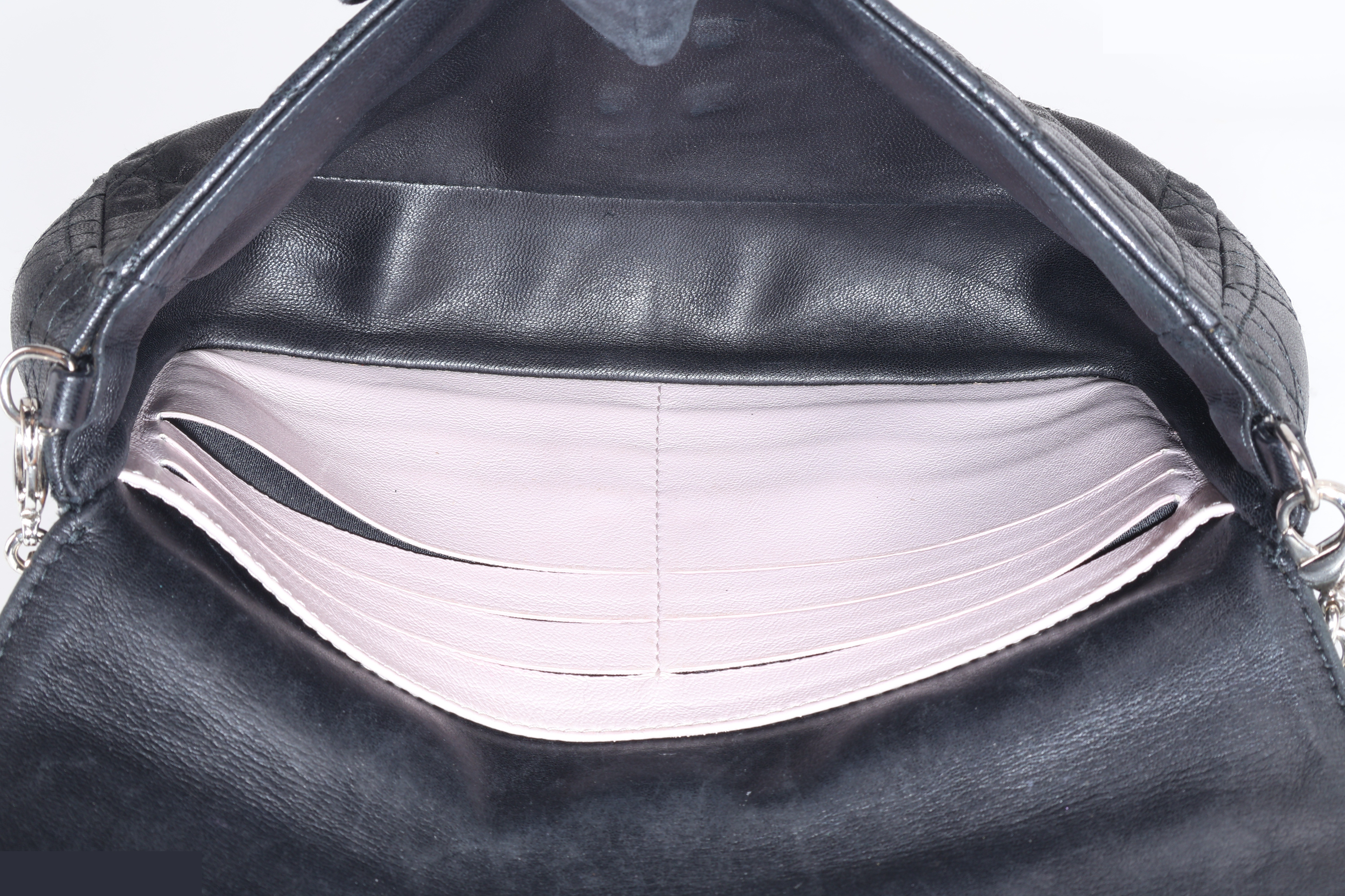 MISS DIOR SMALL BLACK CANNAGE LAMBSKIN — view 5