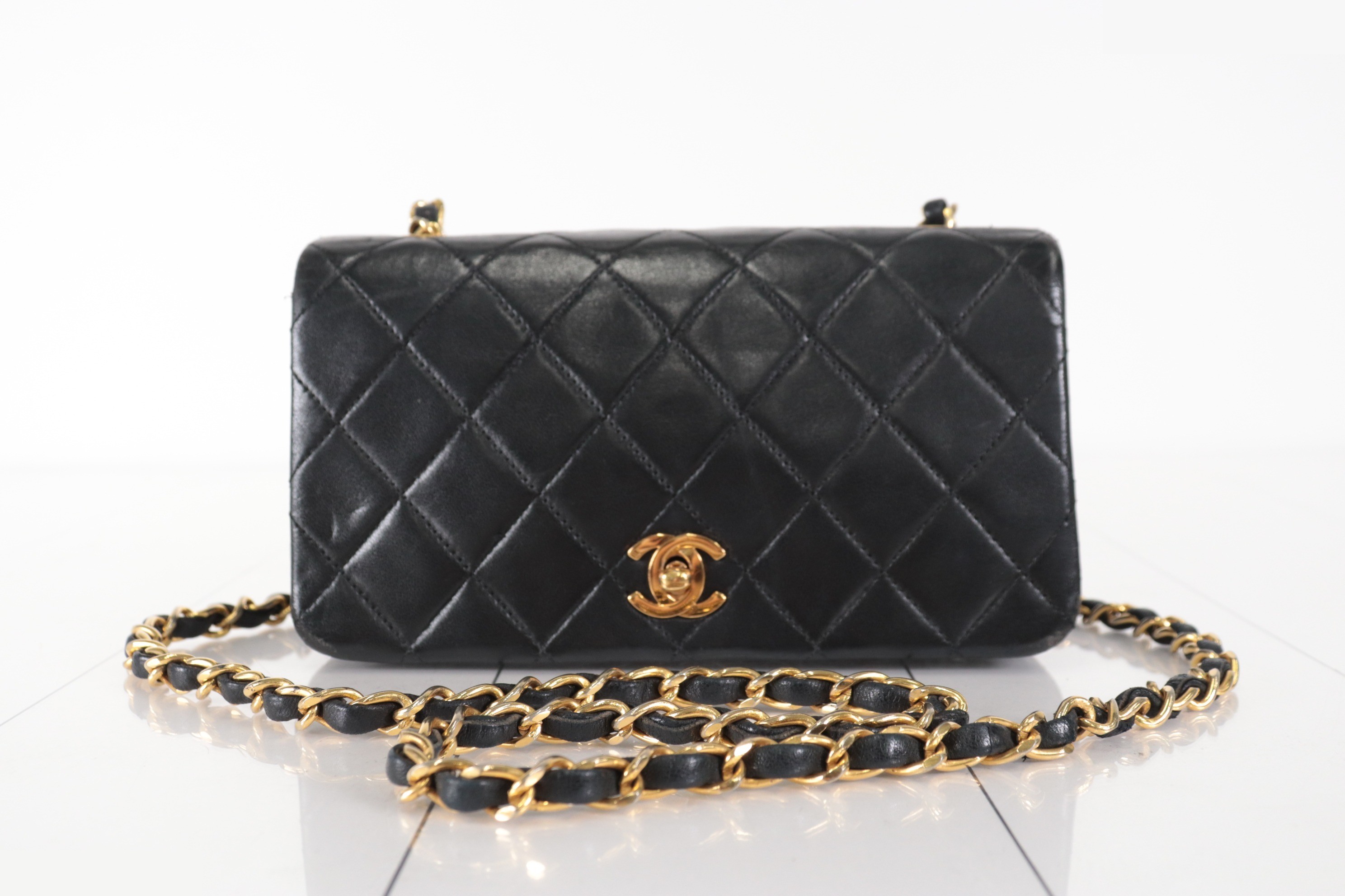 Full flap lambskin mini chain shoulder bag, unit #1 — view 2