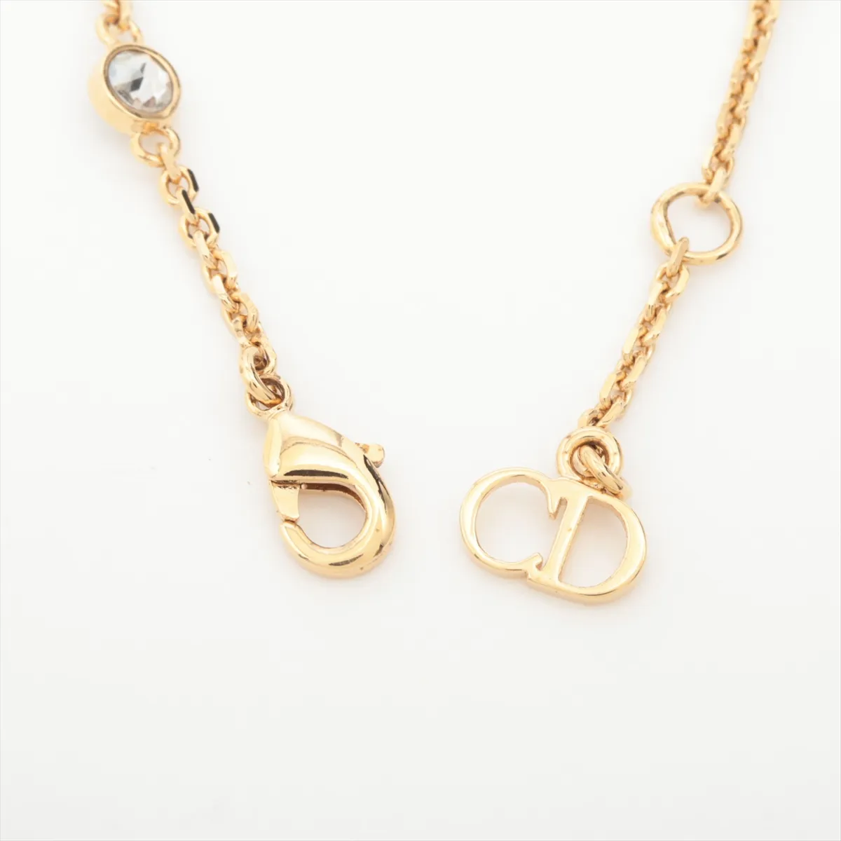 Clair D Lune bracelet, gold-plated with rhinestones and faux pearls. Shows signs of wear, — view 4