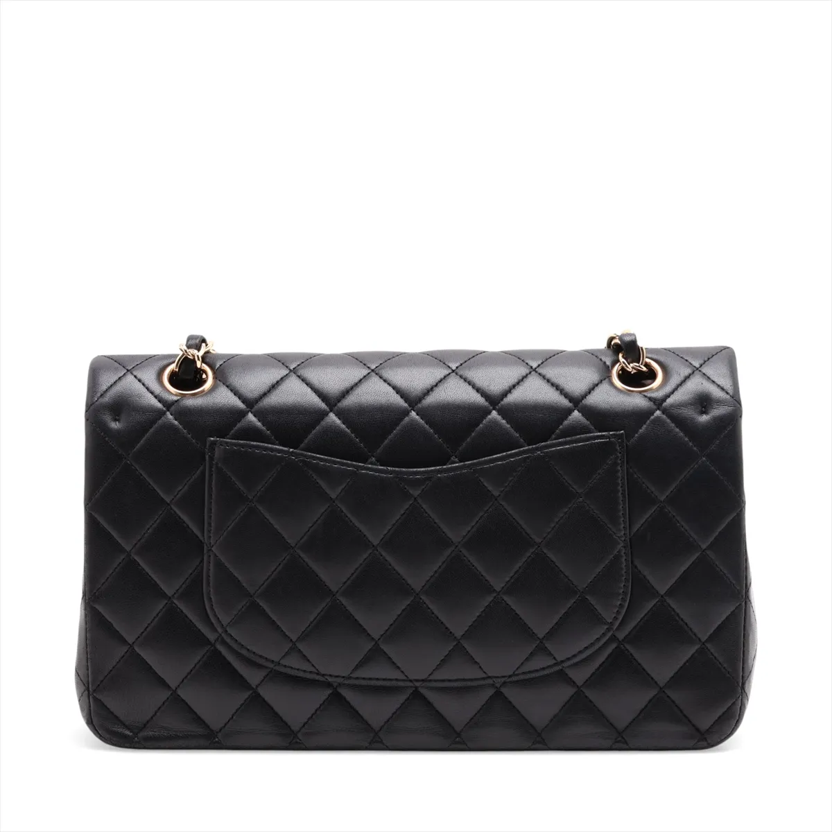 [Individually packaged] Chanel Matelassé 25 Lambskin Double Flap Double Chain Bag, Black with Gold Hardware, 13175550, Serial Number , A01112 — view 2