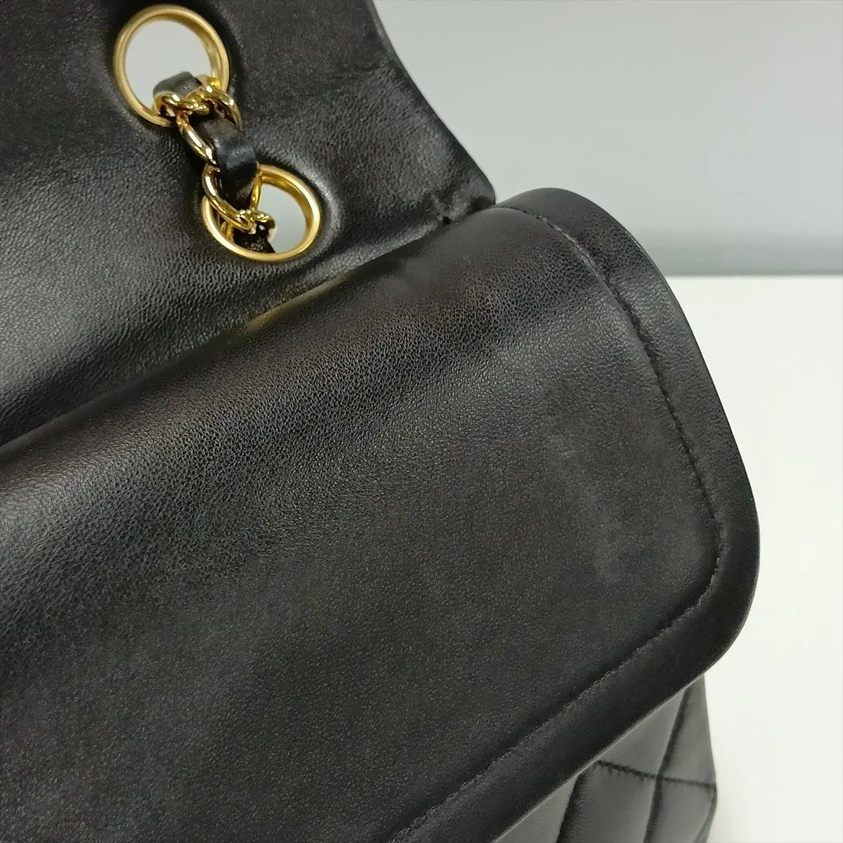 [Individually packaged] Chanel Matelassé 25 Lambskin Double Flap Double Chain Bag, Black with Gold Hardware, 13175550, Serial Number , A01112 — view 13