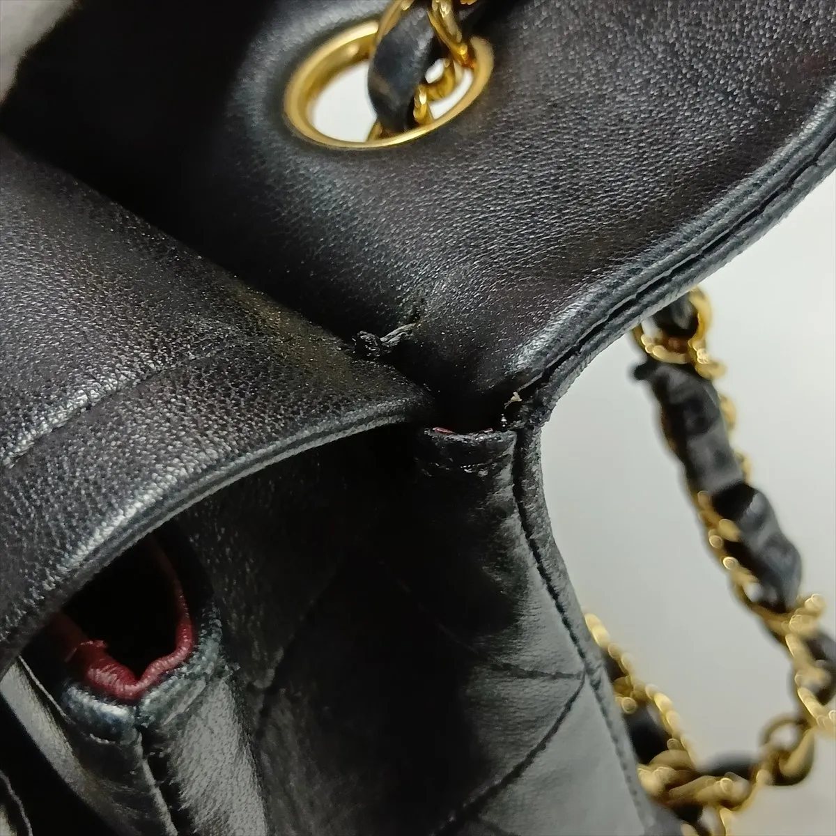 [Individually packaged] Chanel Matelassé 25 Lambskin Double Flap Double Chain Bag, Black with Gold Hardware, 13175550, Serial Number , A01112 — view 15