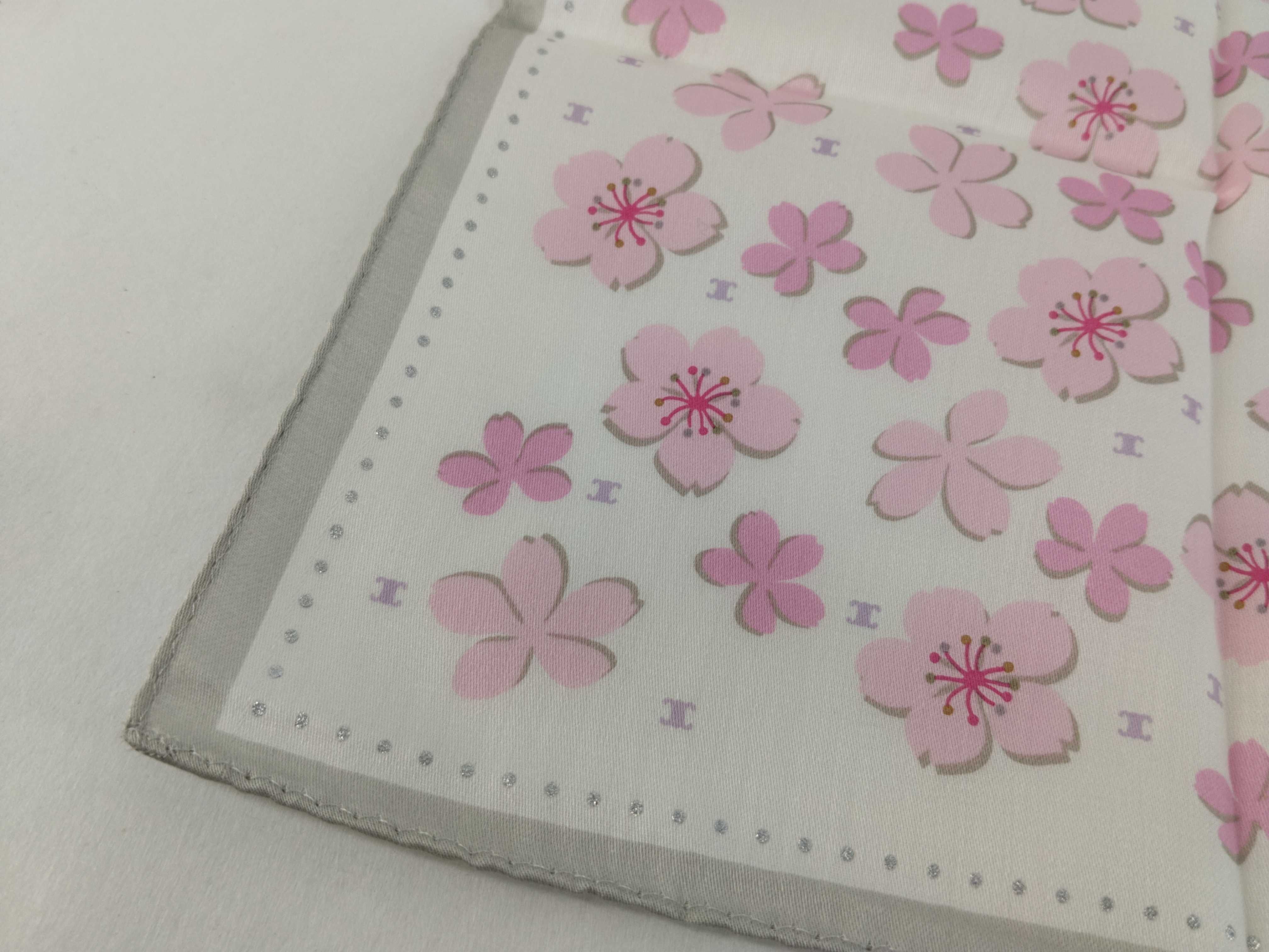 handkerchief/scarf with seal box, logo, Macadam pattern, cherry blossom design, silver glitter, and other accessories. — view 5