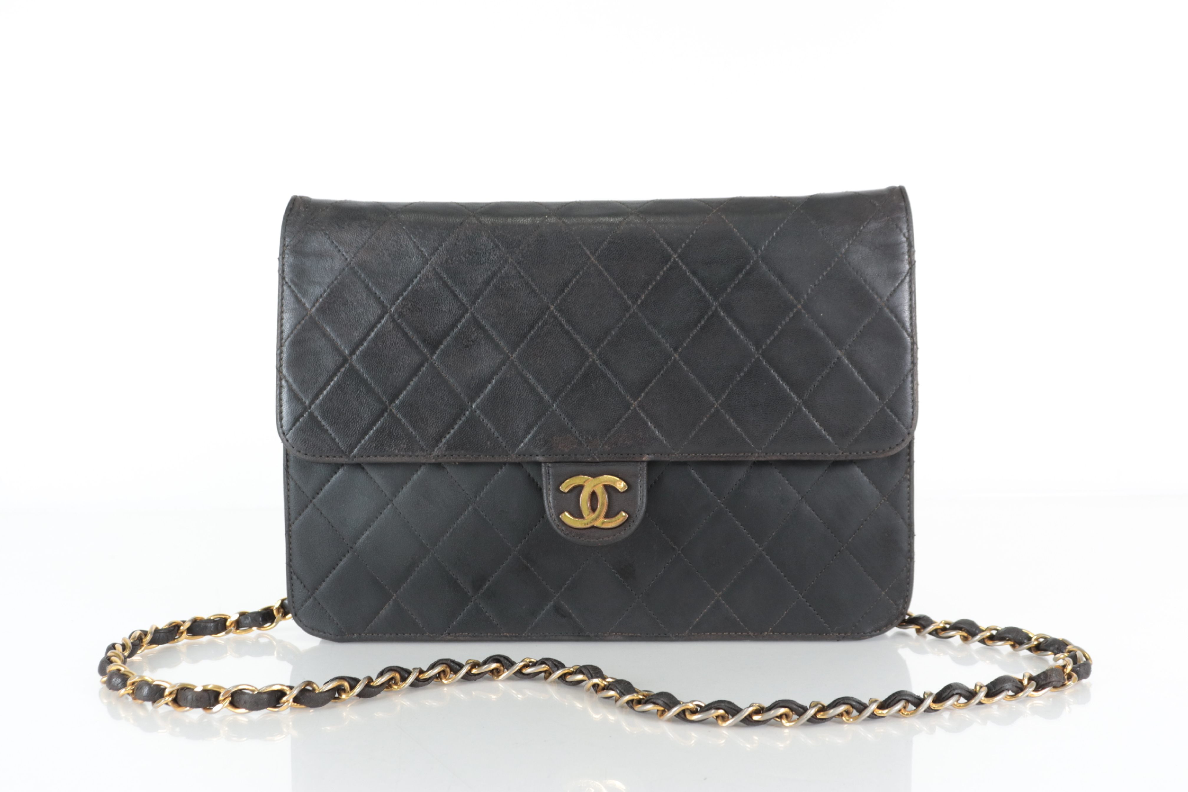 Push-Lock Lambskin Chain Shoulder Bag (Series 5) — view 2