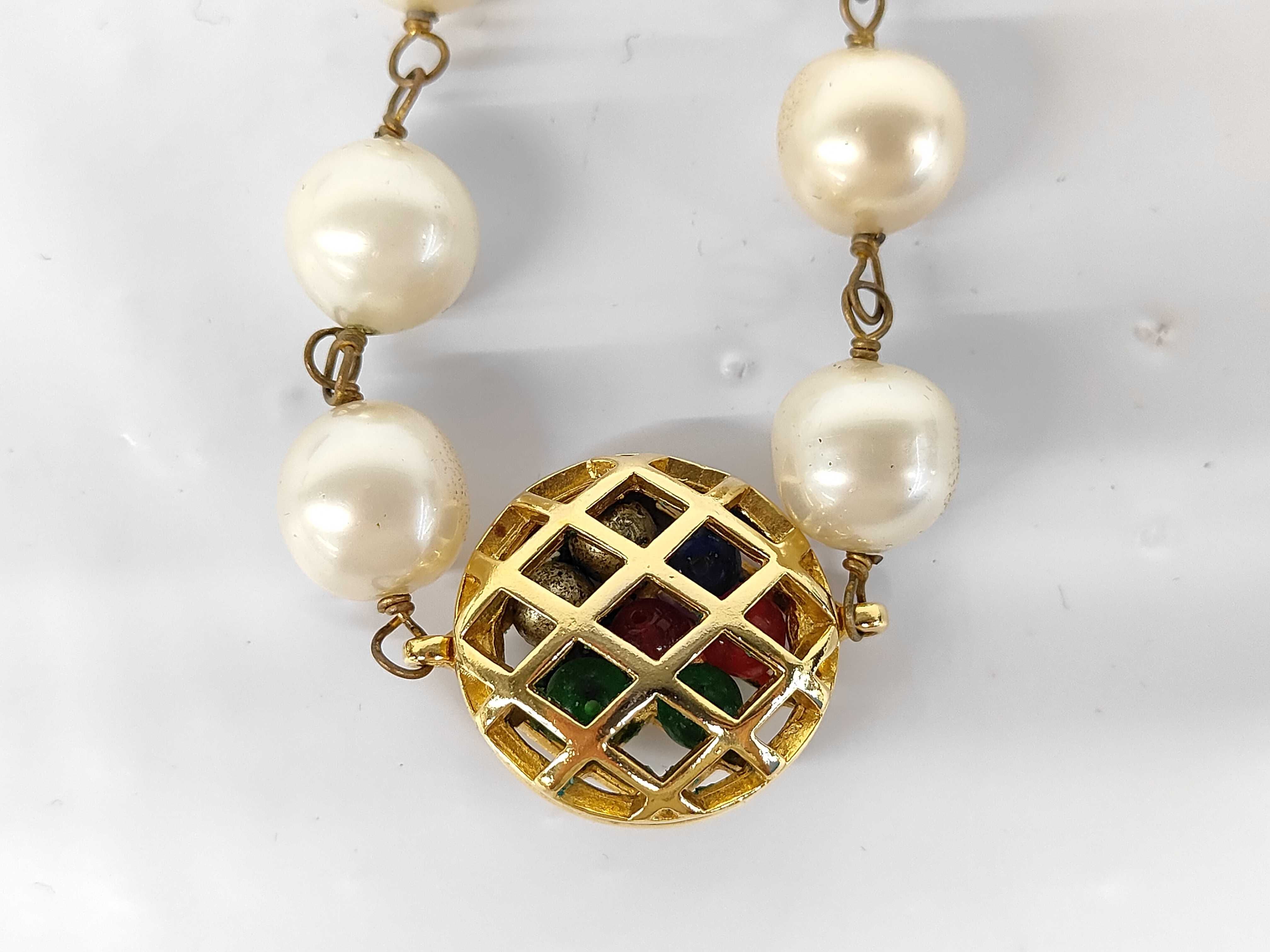 Gripoix Faux Pearl Long Necklace — view 2