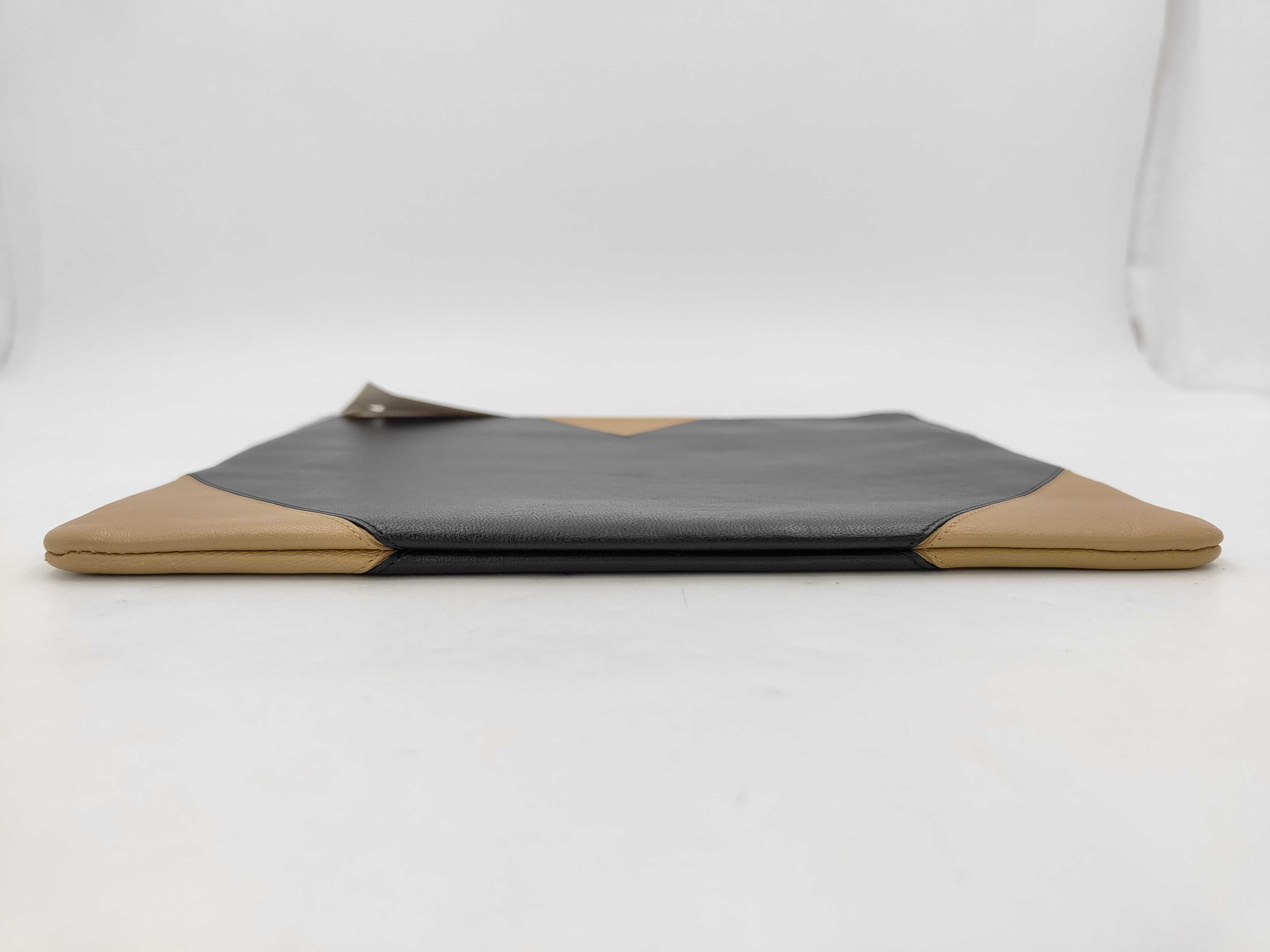 Bicolor Clutch Bag Black x Beige Clutch Bag — view 3