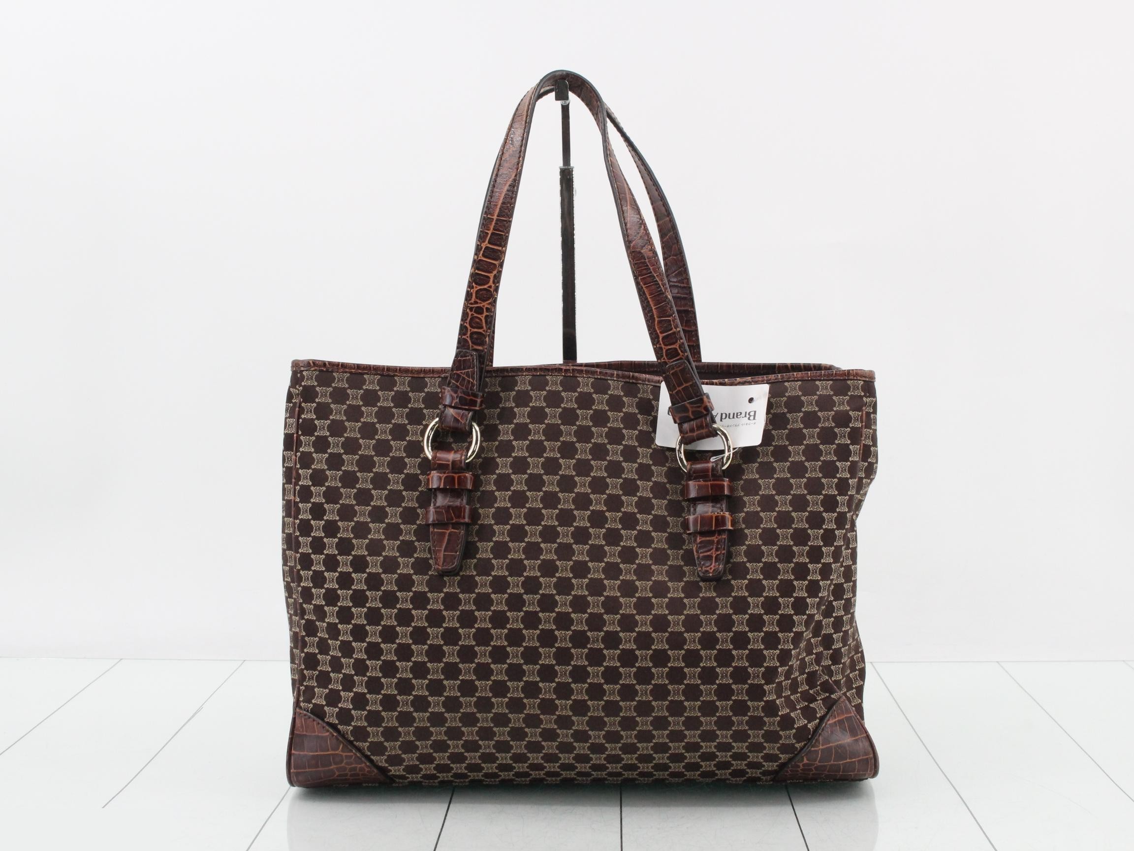 Macadam Crocodile Embossed Canvas Tote Bag — view 2
