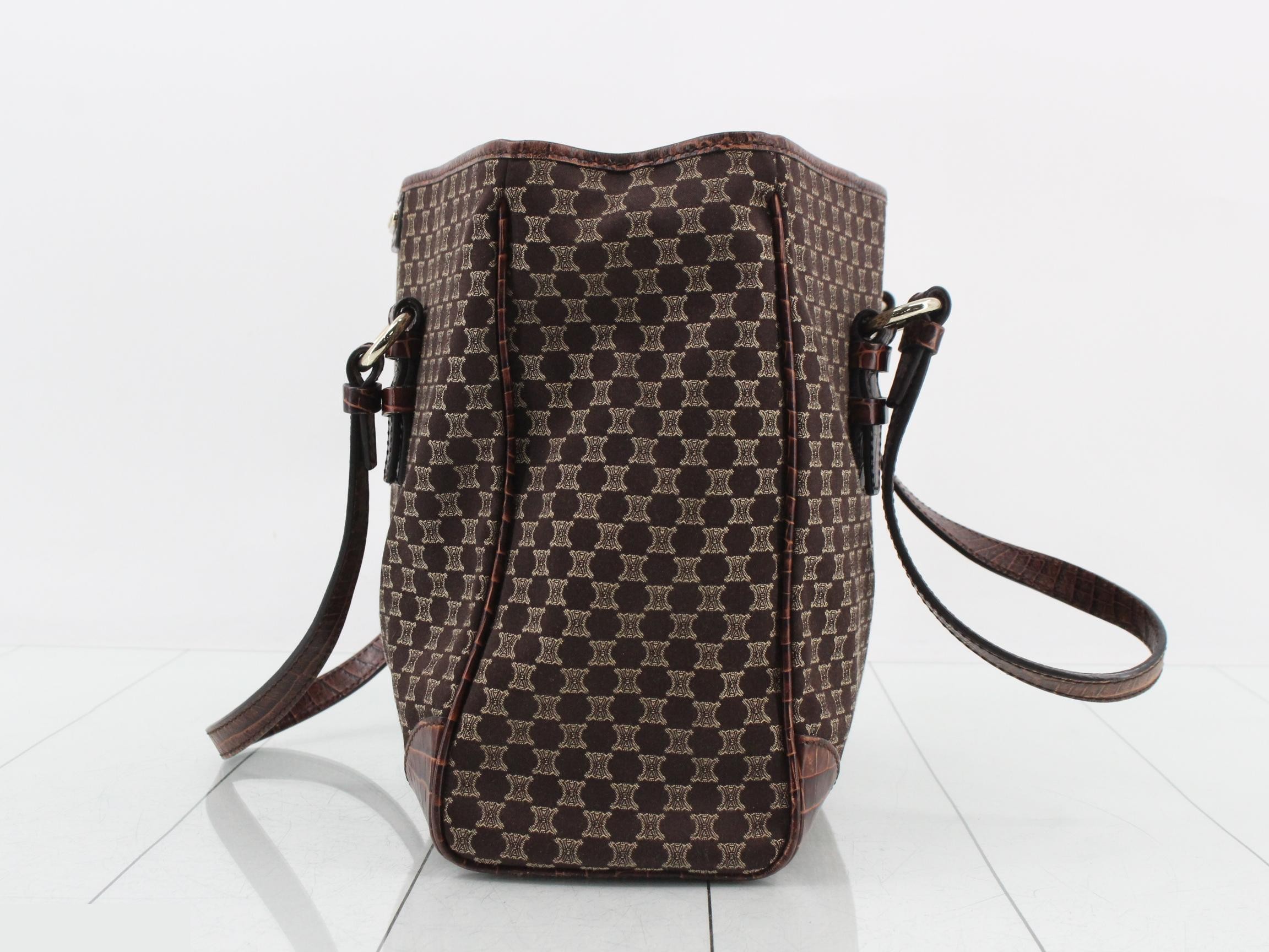 Macadam Crocodile Embossed Canvas Tote Bag — view 3