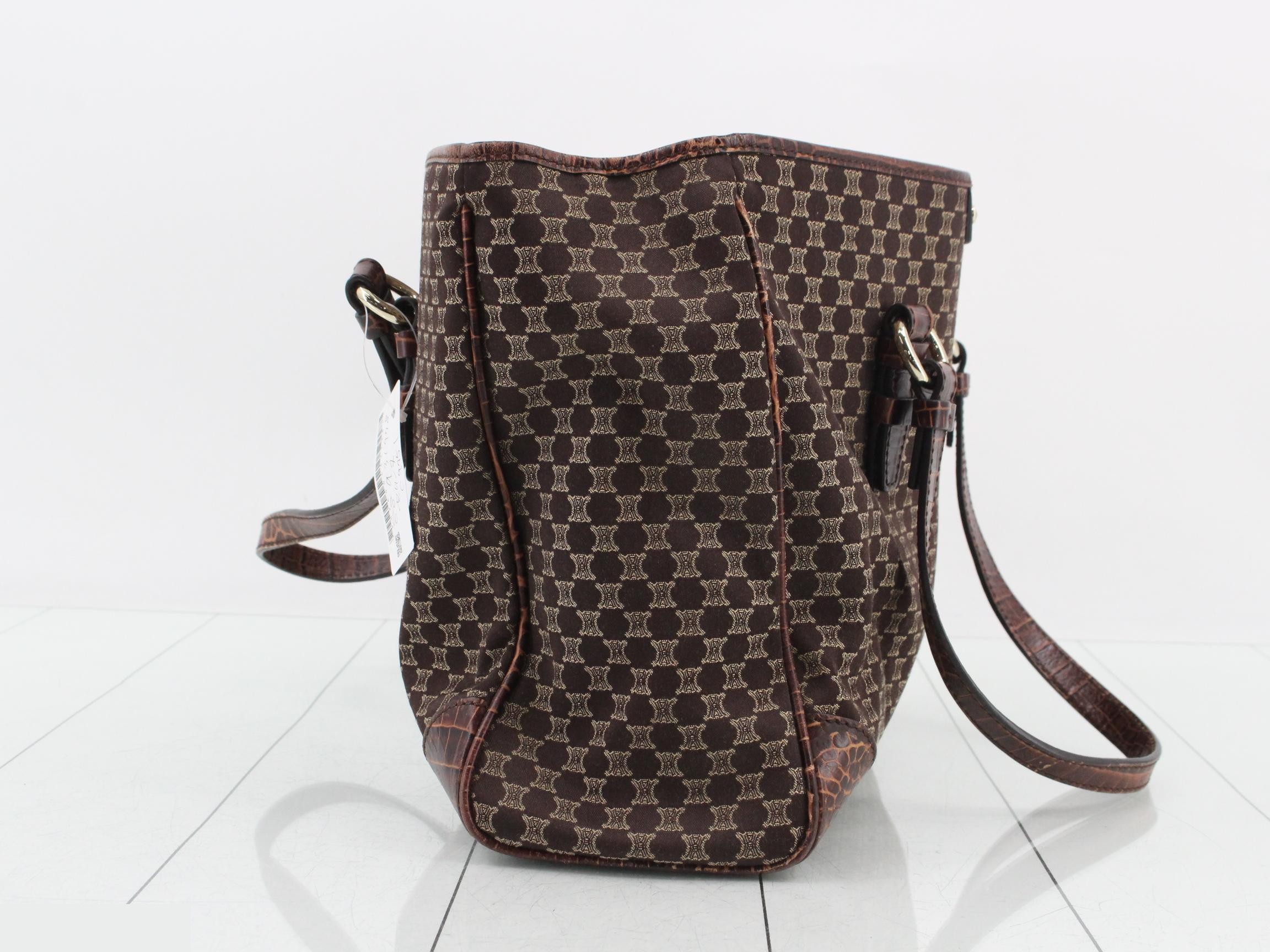 Macadam Crocodile Embossed Canvas Tote Bag — view 4