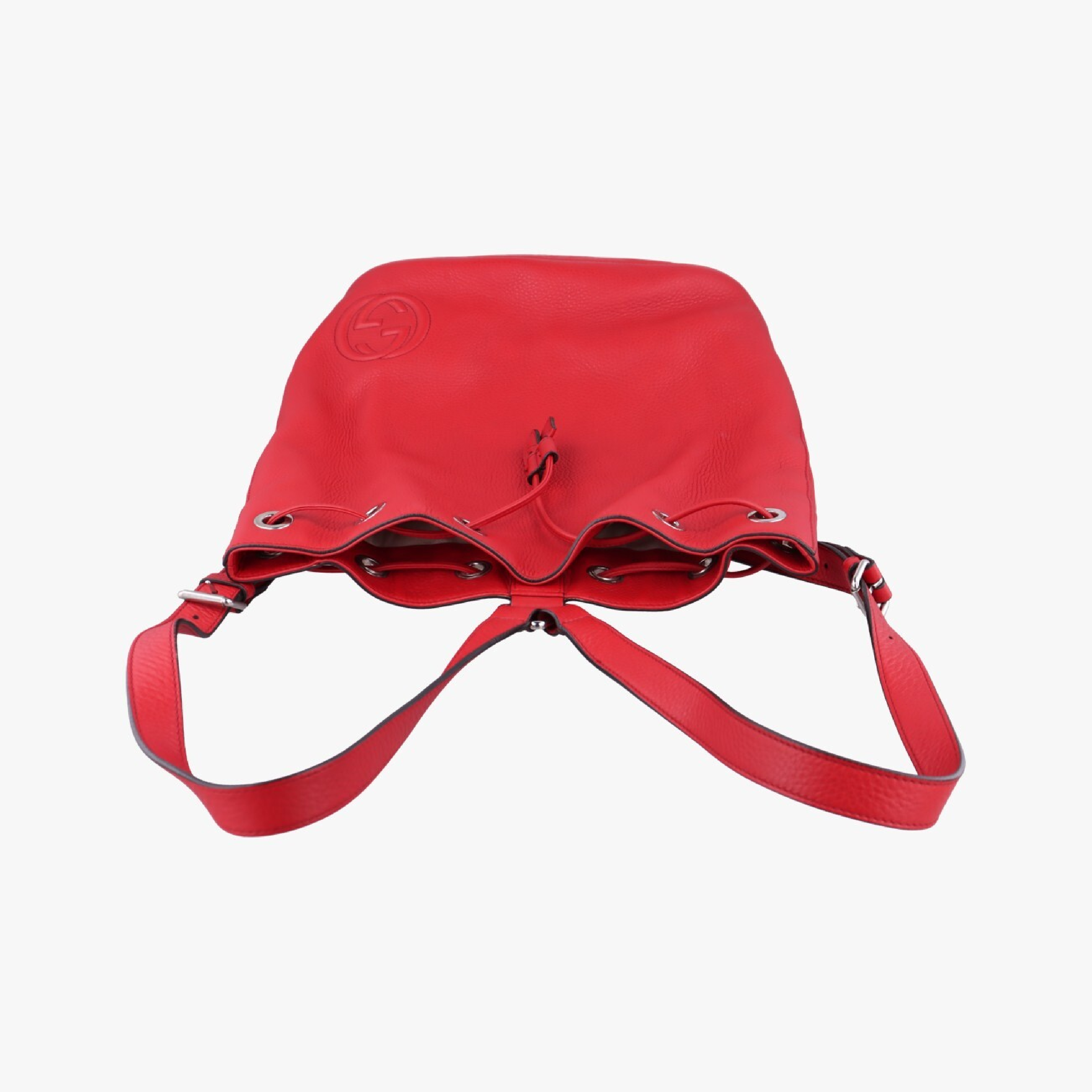 Soho Drawstring Backpack, Red Leather, 368588 E018442194 — view 5