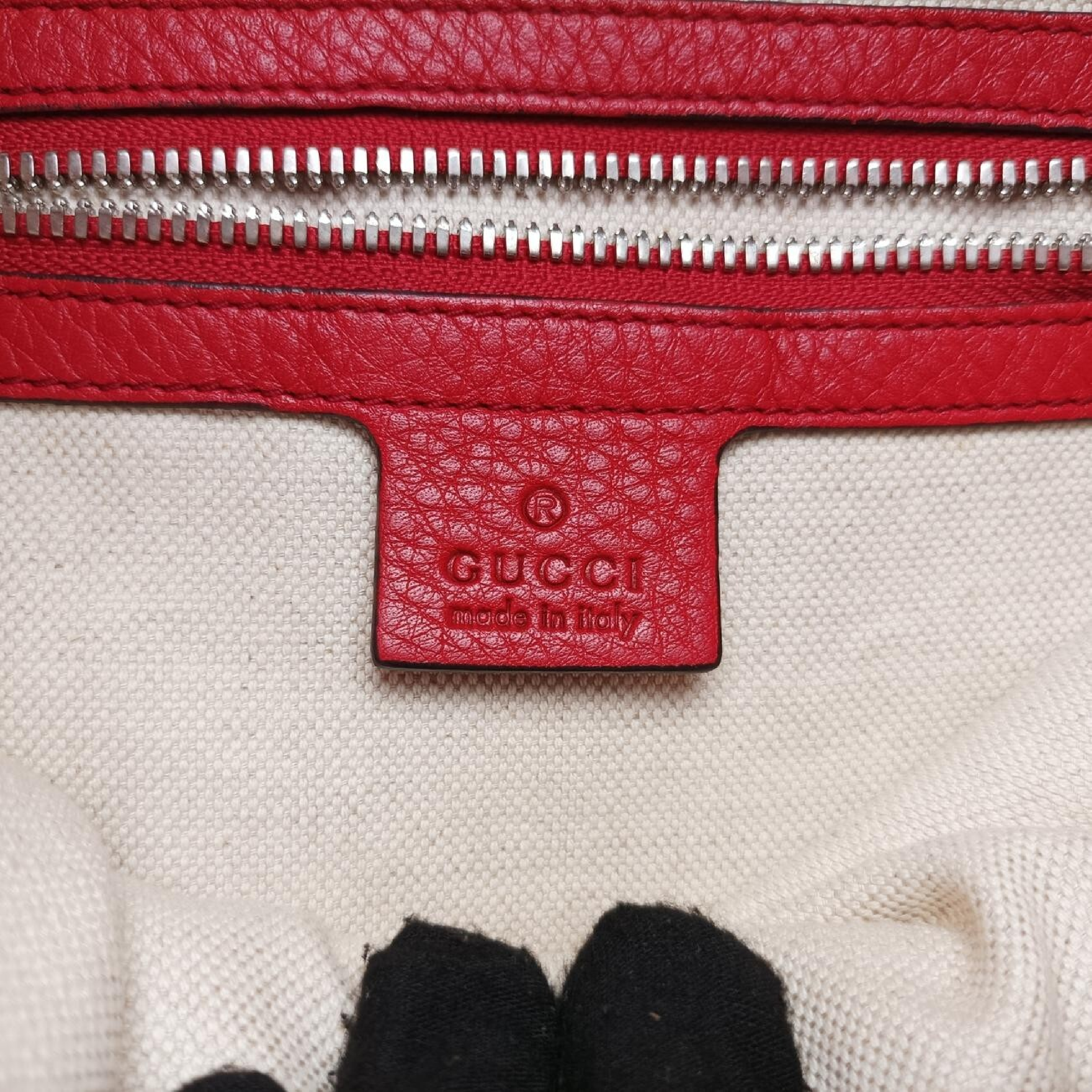 Soho Drawstring Backpack, Red Leather, 368588 E018442194 — view 7