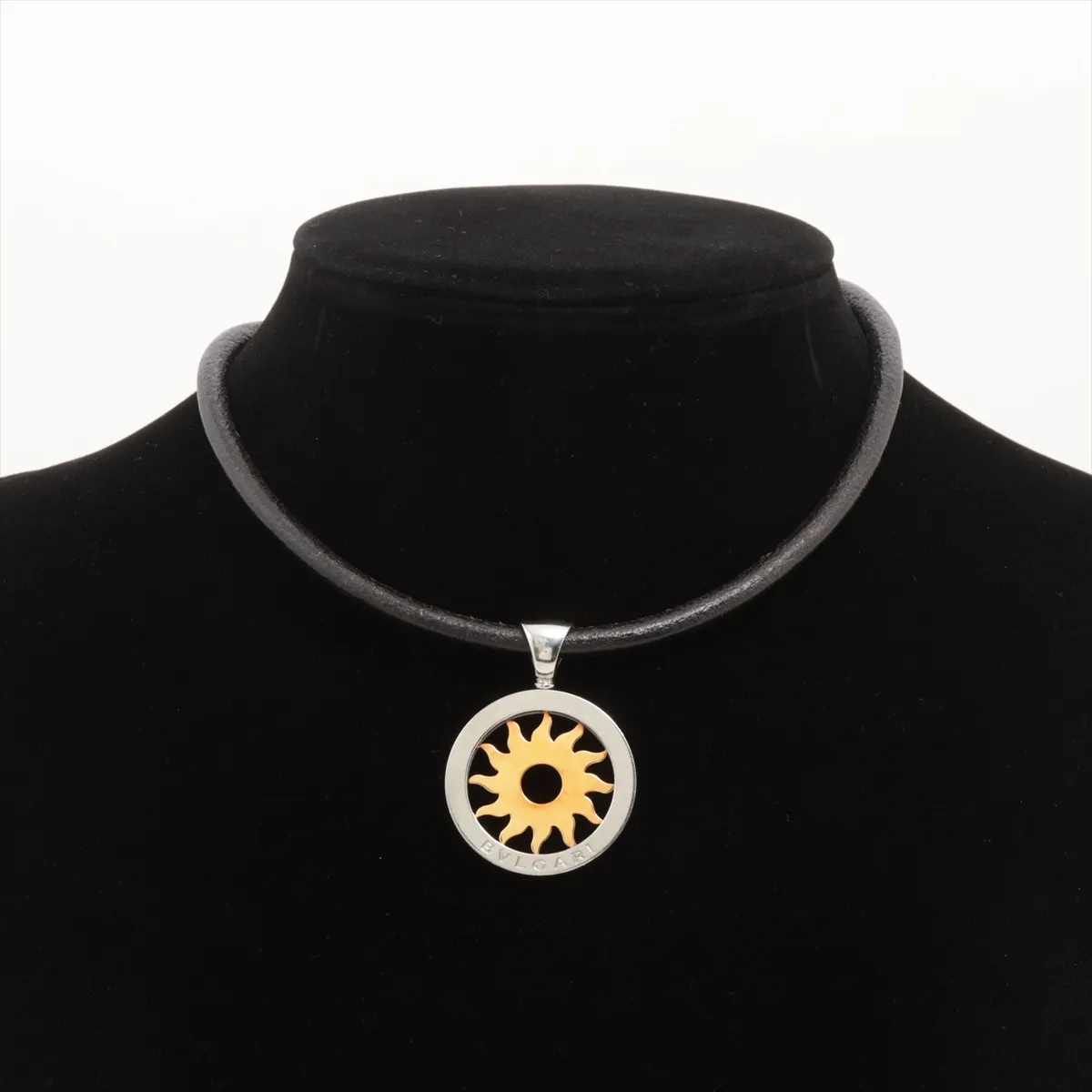 Tondo Sun Necklace, 750 (Yellow Gold) x Stainless Steel, Total Weight 24.1g, Metal — view 5