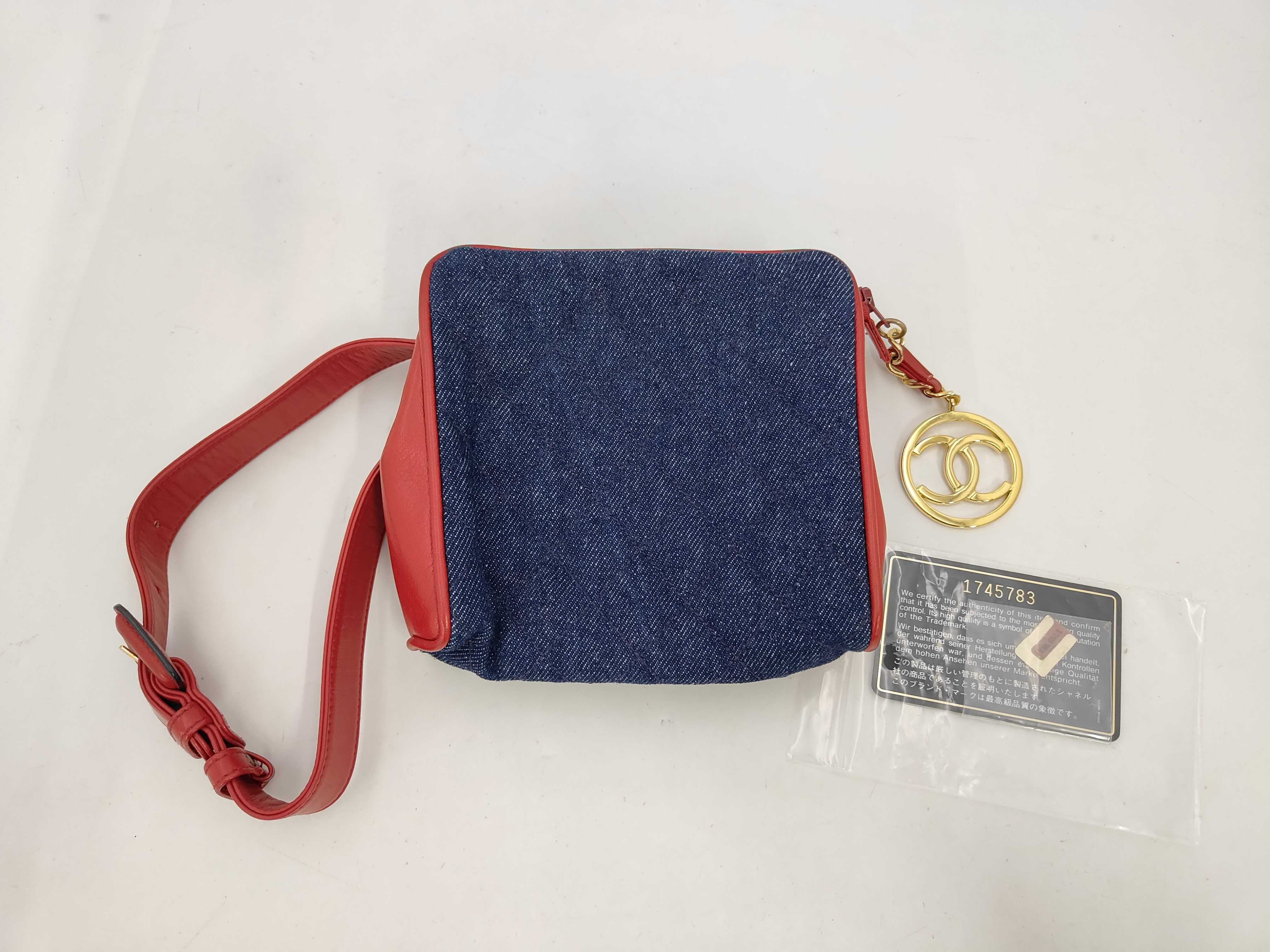 denim waist pouch bag
