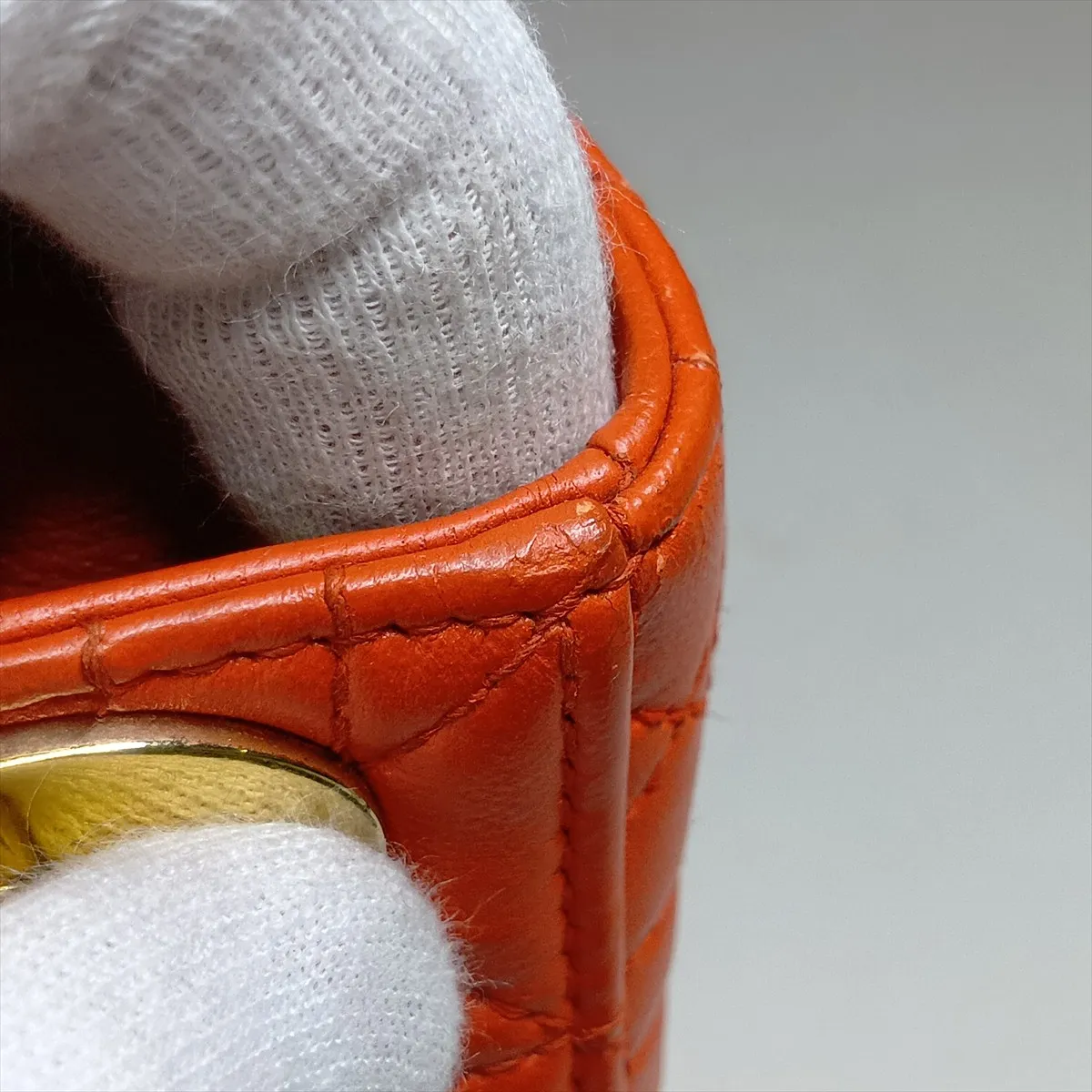 Lady Dior Cannage Leather 2-Way Handbag Orange — view 11