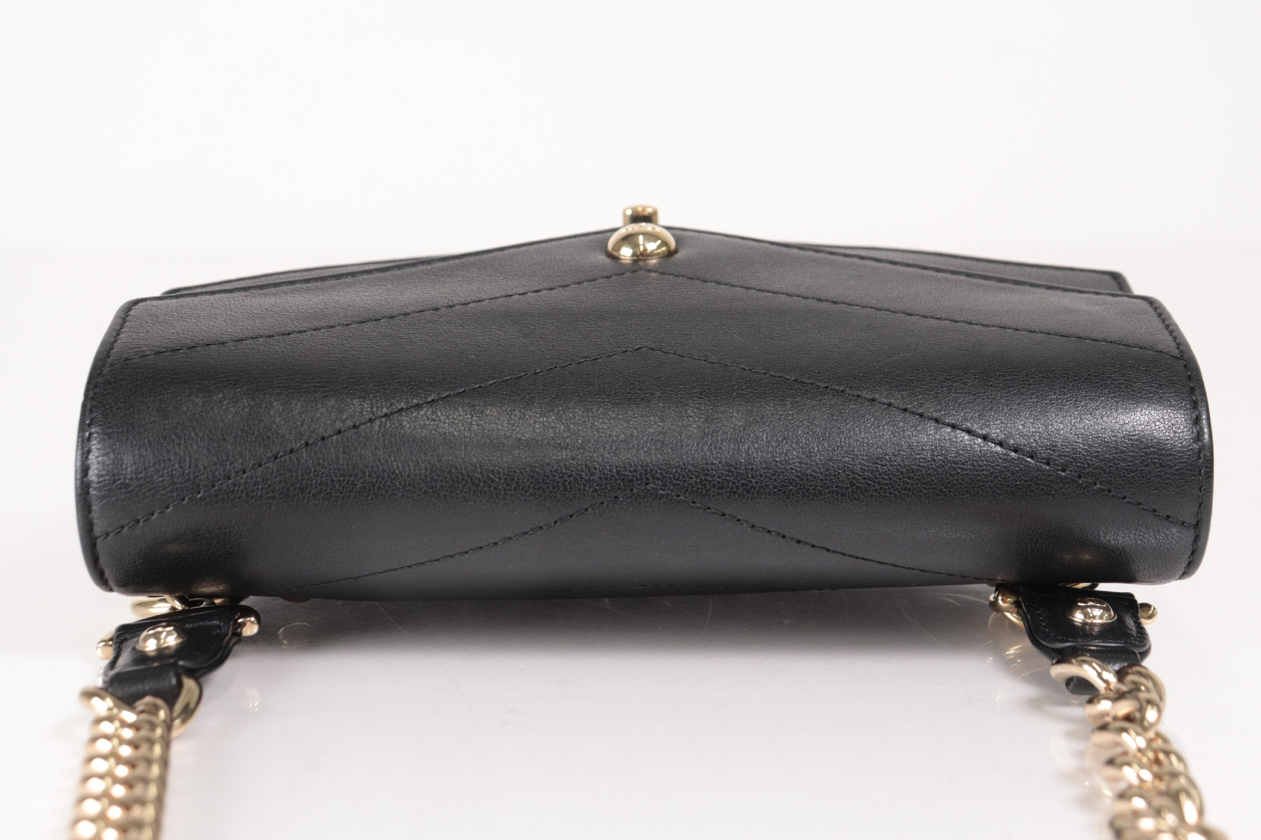 V-stitch Double Flap Lambskin Chain Waist Bag (Serial No. 26) — view 6
