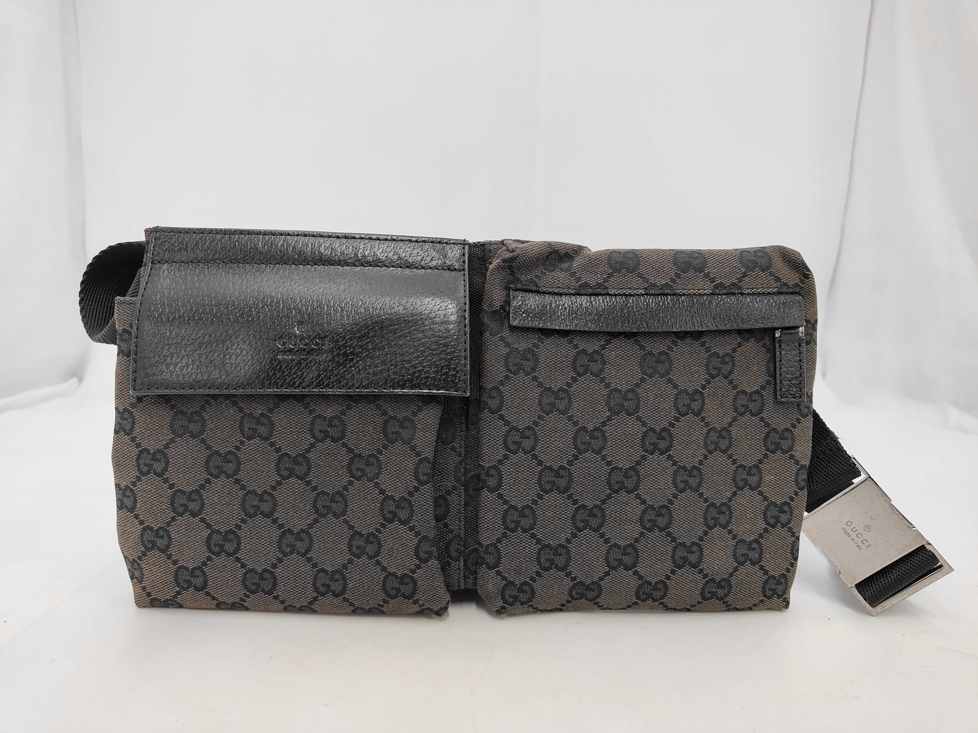 GG pattern logo leather waist pouch