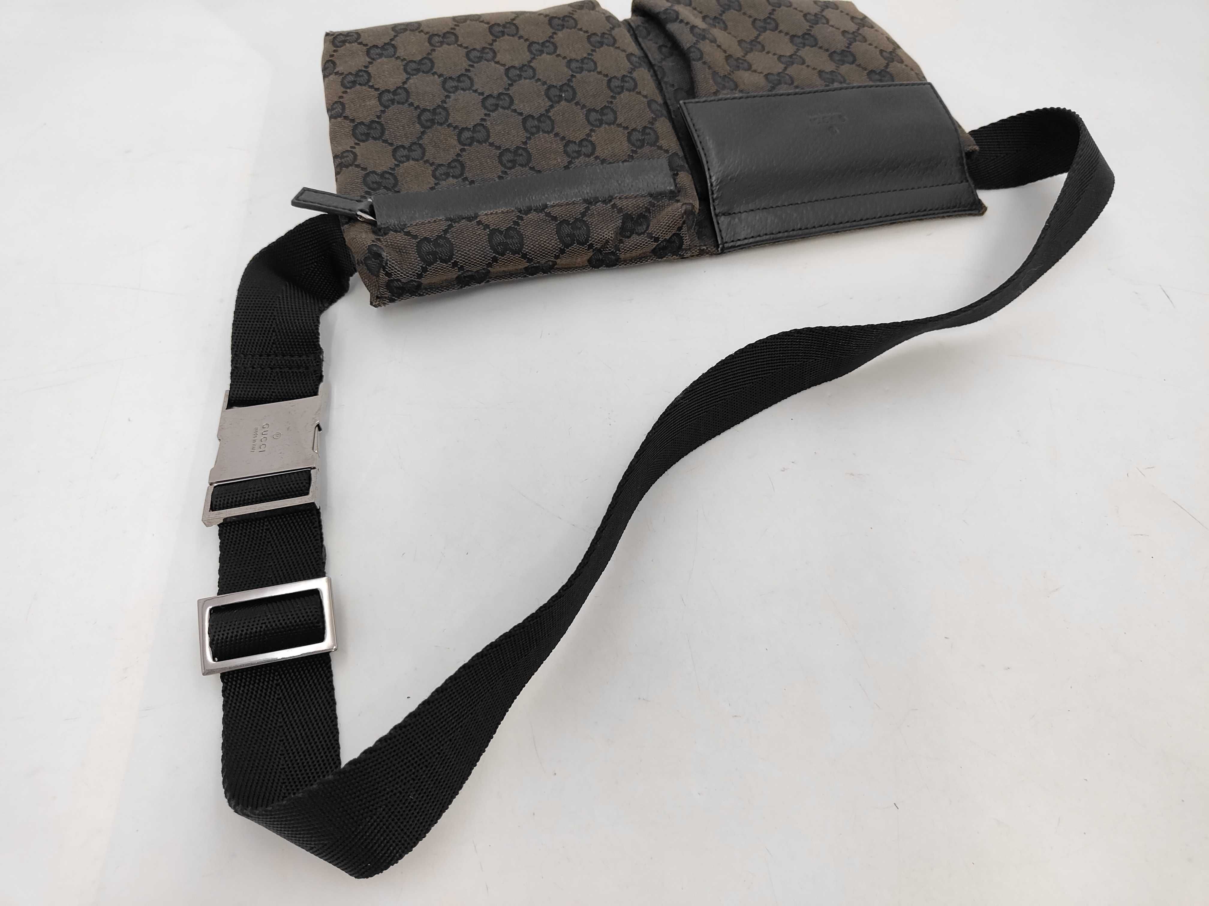 GG pattern logo leather waist pouch — view 6