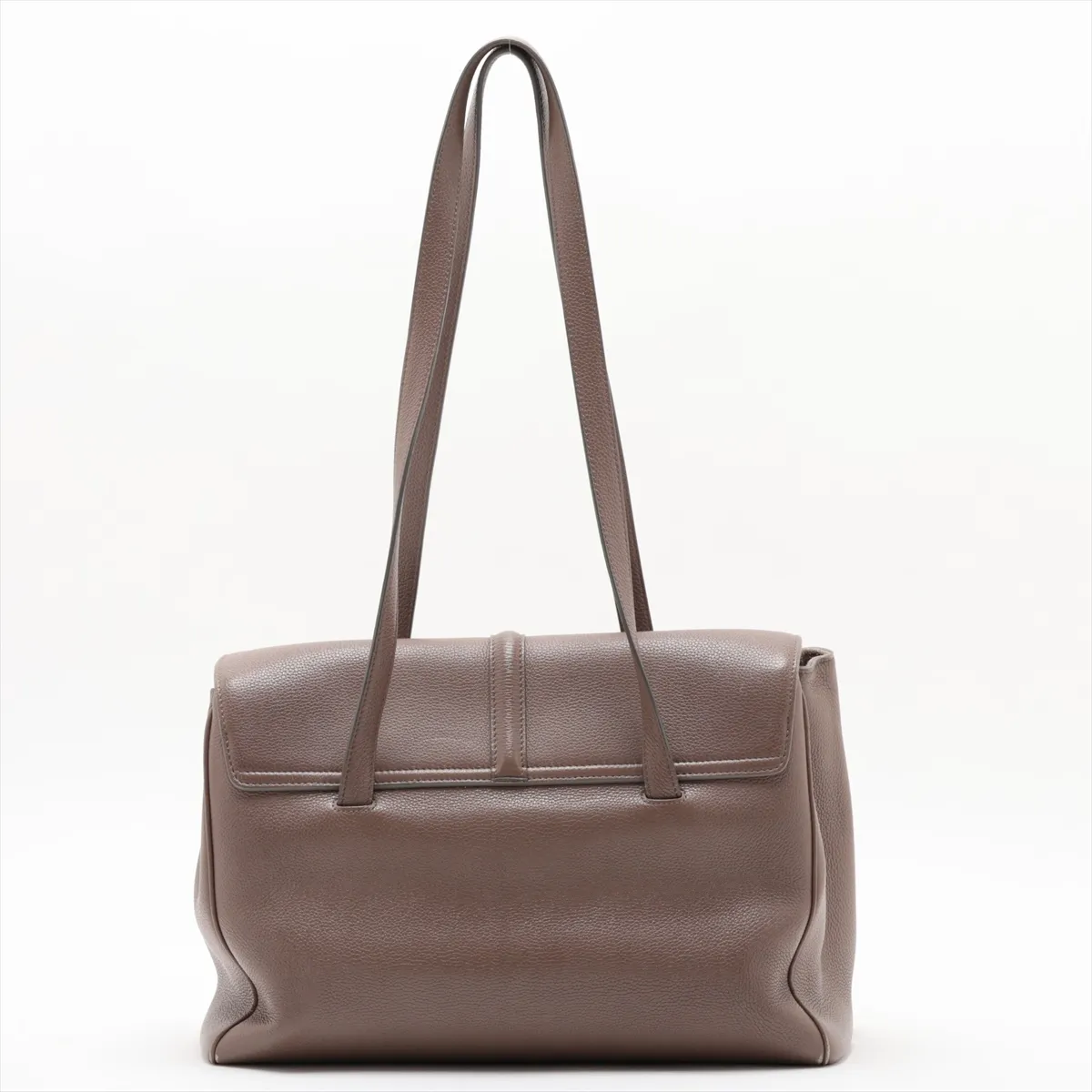 Soft 16-Case Medium Leather Shoulder Bag, Beige — view 2
