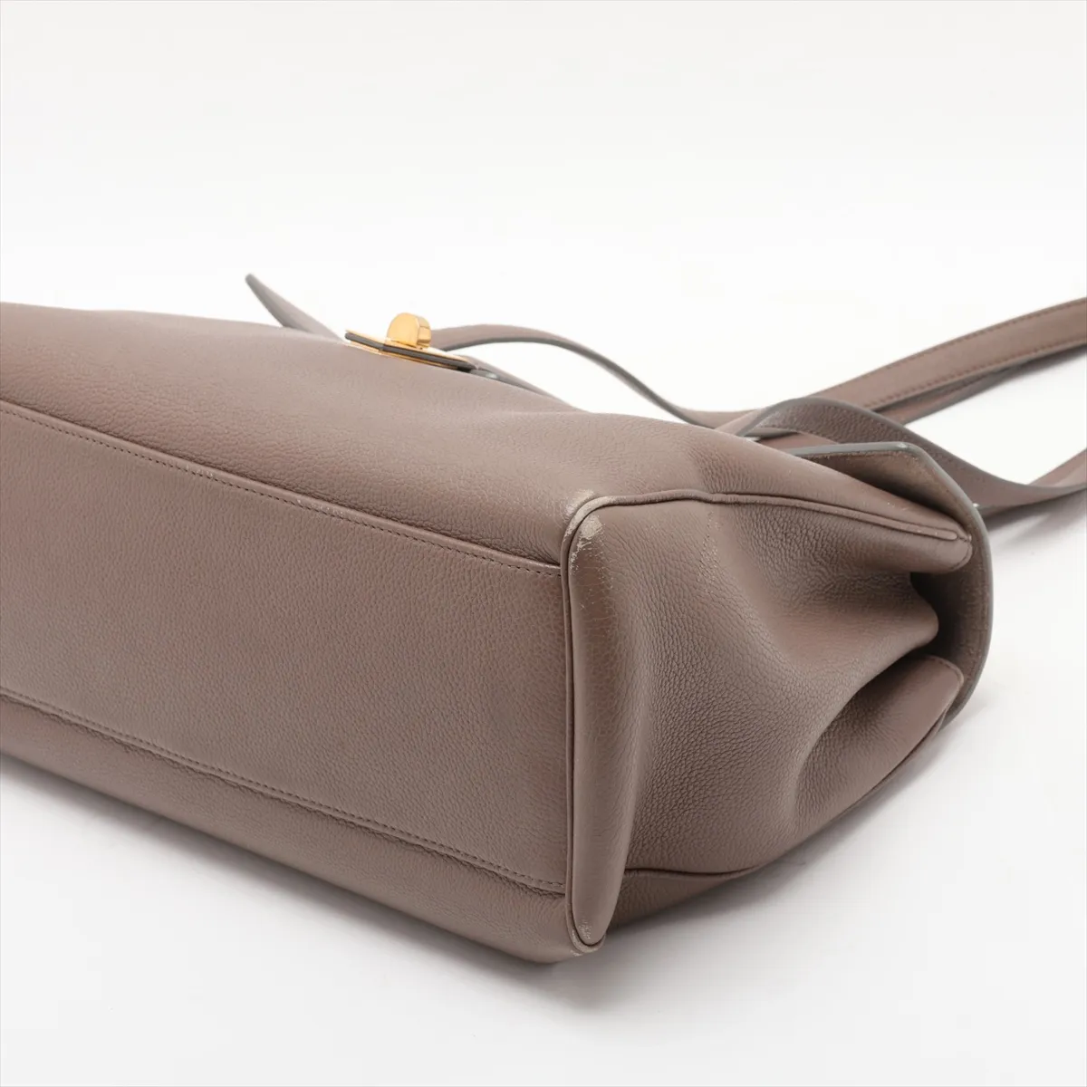 Soft 16-Case Medium Leather Shoulder Bag, Beige — view 3