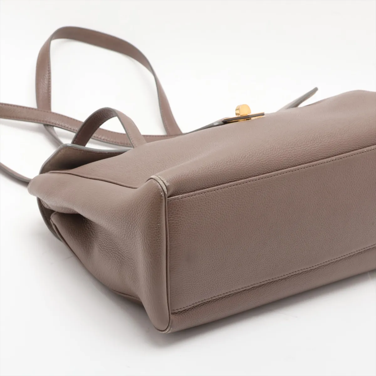 Soft 16-Case Medium Leather Shoulder Bag, Beige — view 4