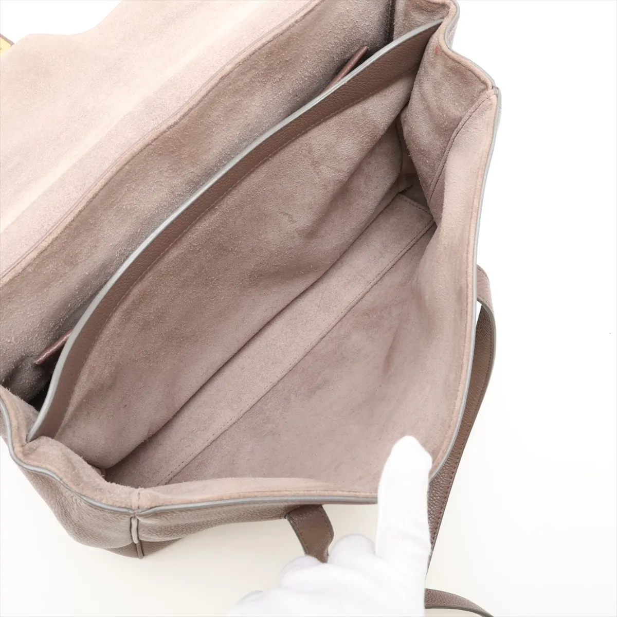 Soft 16-Case Medium Leather Shoulder Bag, Beige — view 7