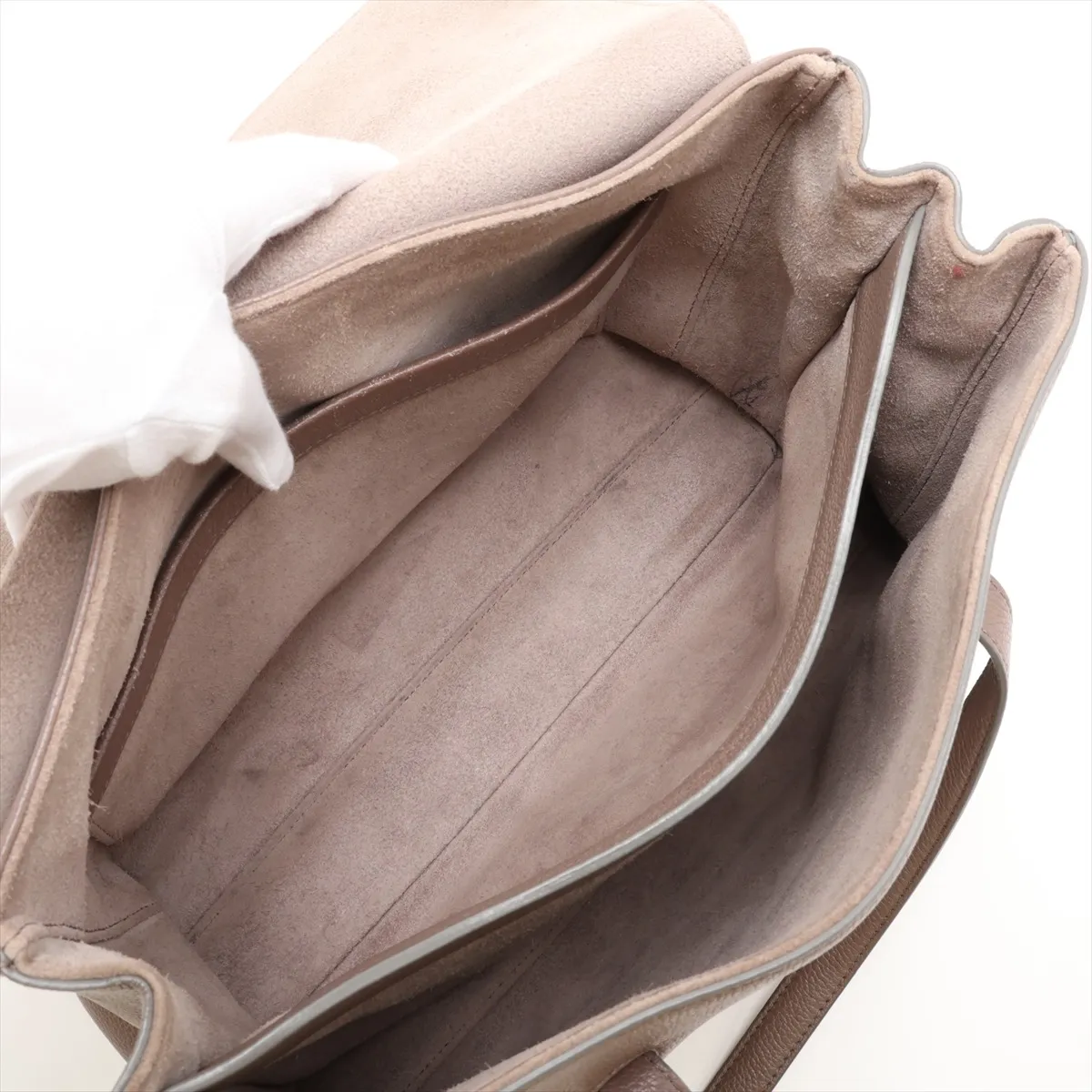 Soft 16-Case Medium Leather Shoulder Bag, Beige — view 8