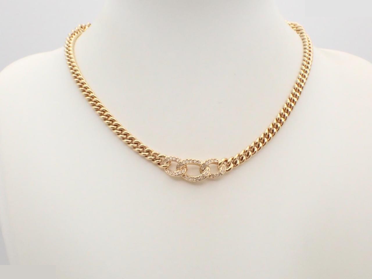 Rhinestone GP necklace, neck circumference approximately 42cm — view 3