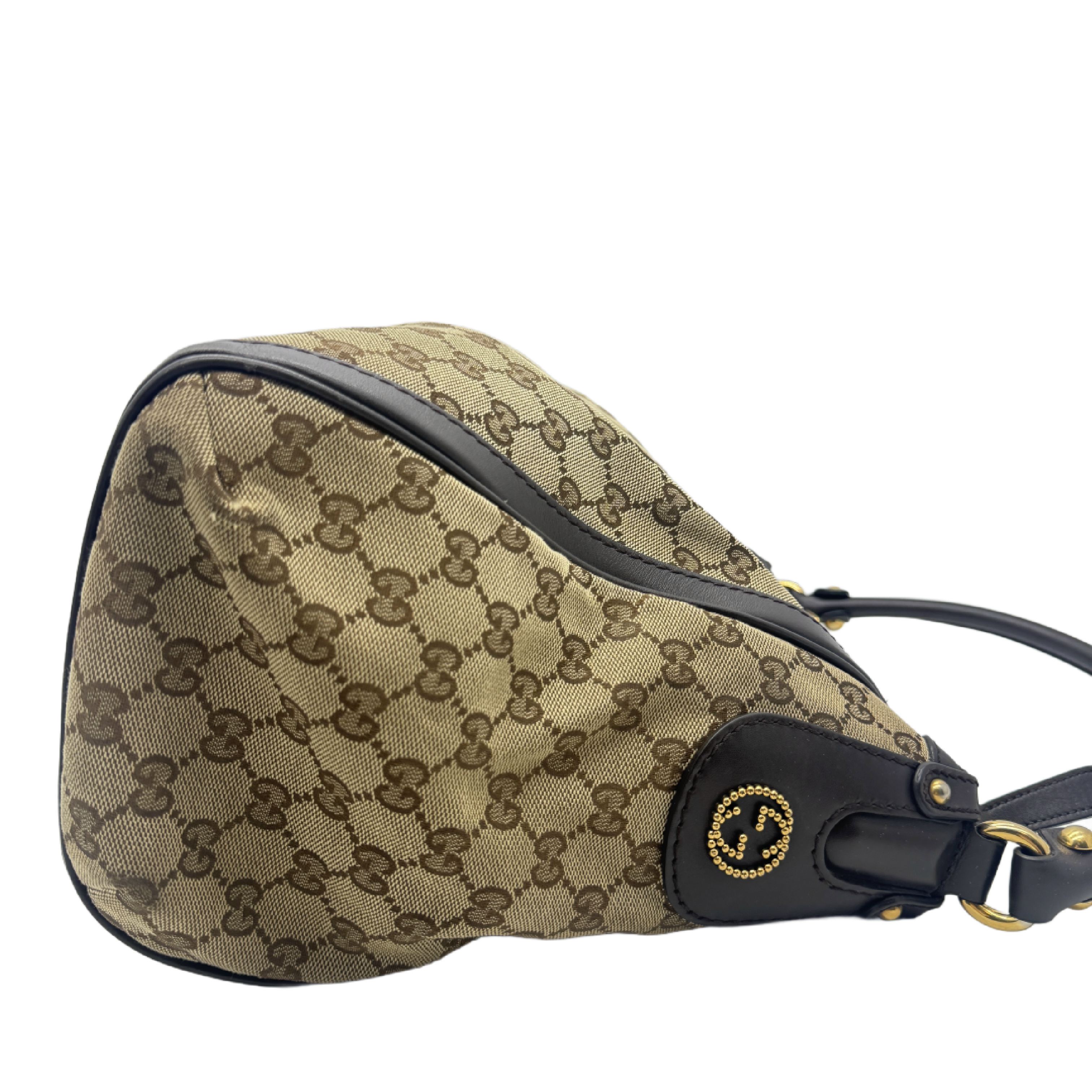 GG Canvas Leather Hobo One-Shoulder Bag — view 3