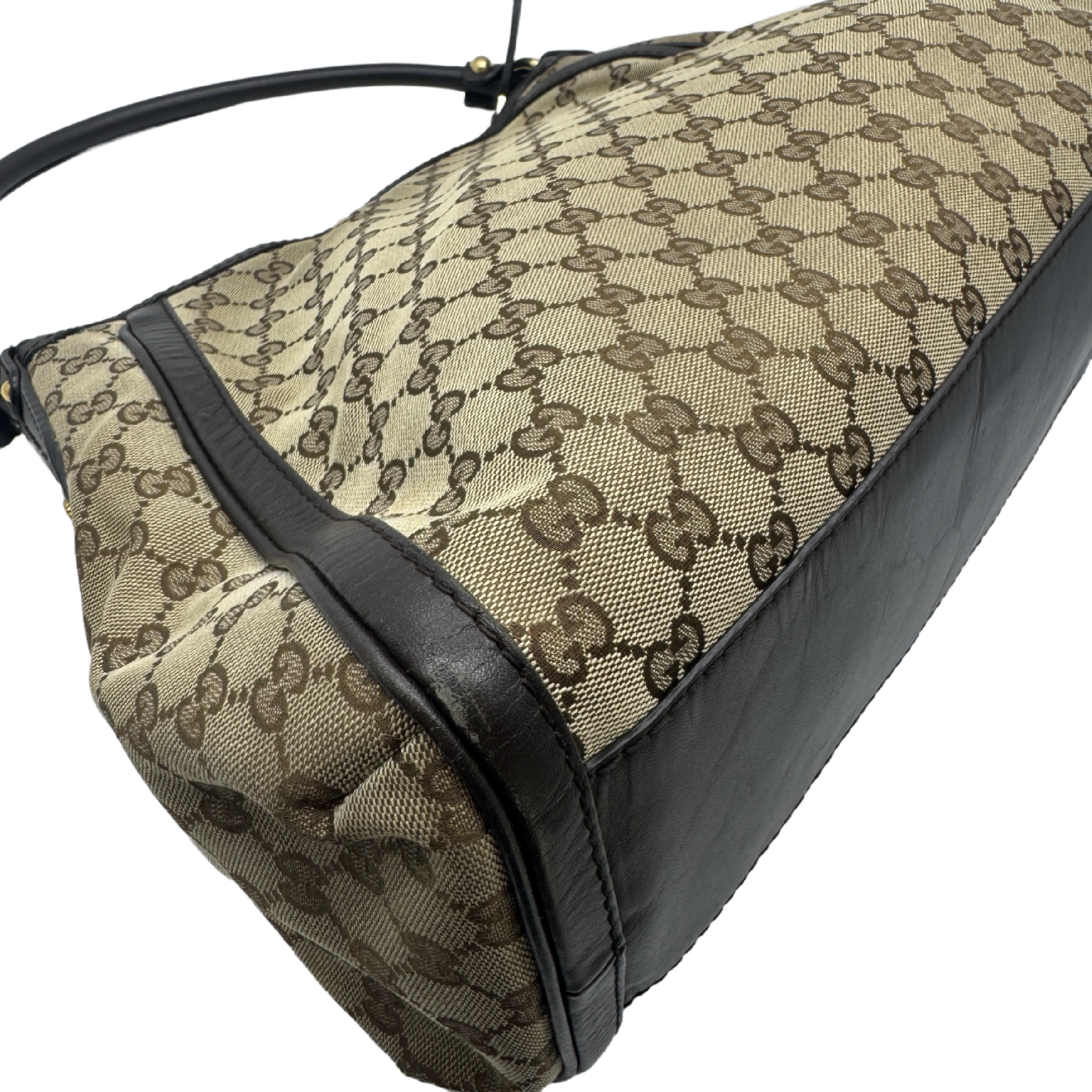 GG Canvas Leather Hobo One-Shoulder Bag — view 5