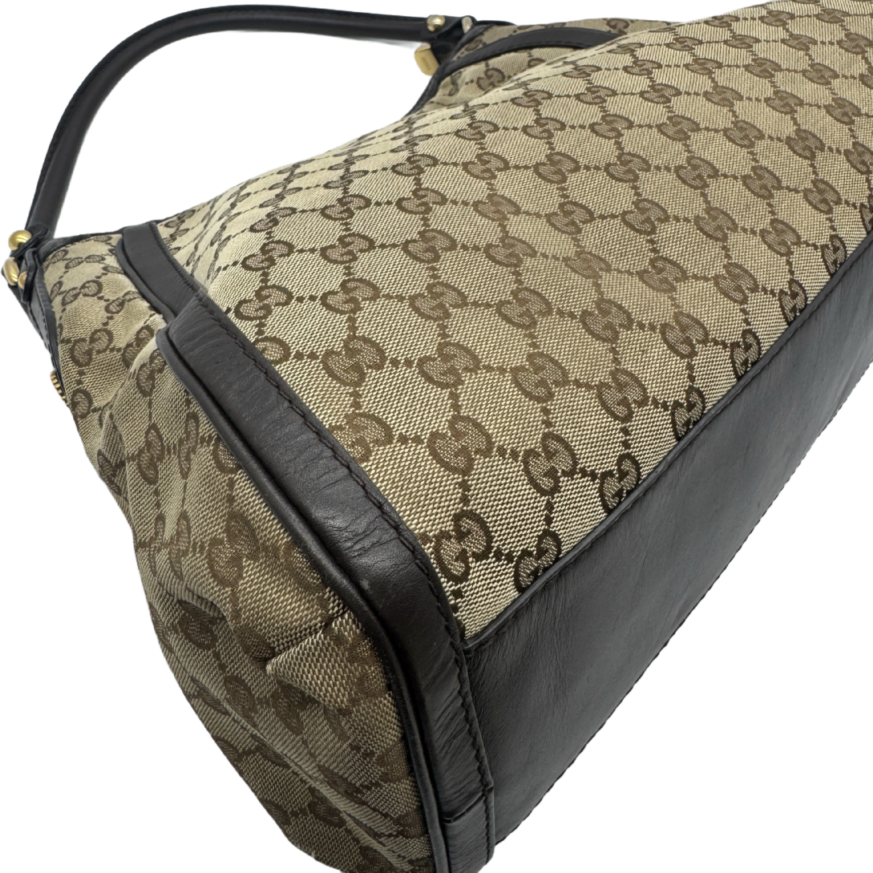 GG Canvas Leather Hobo One-Shoulder Bag — view 7