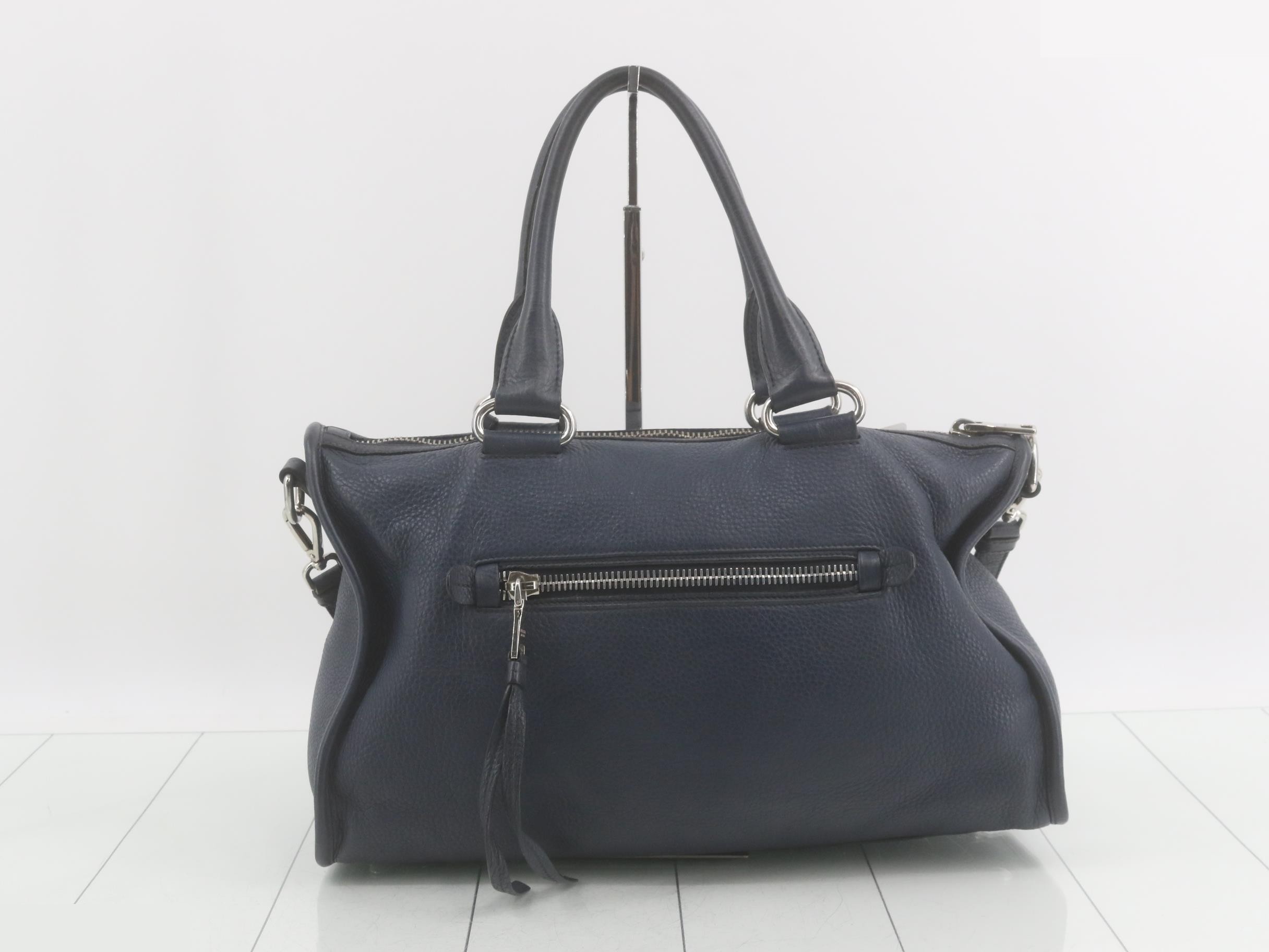 Vitello Phoenix Leather Handbag, 2-Way, with Strap — view 2
