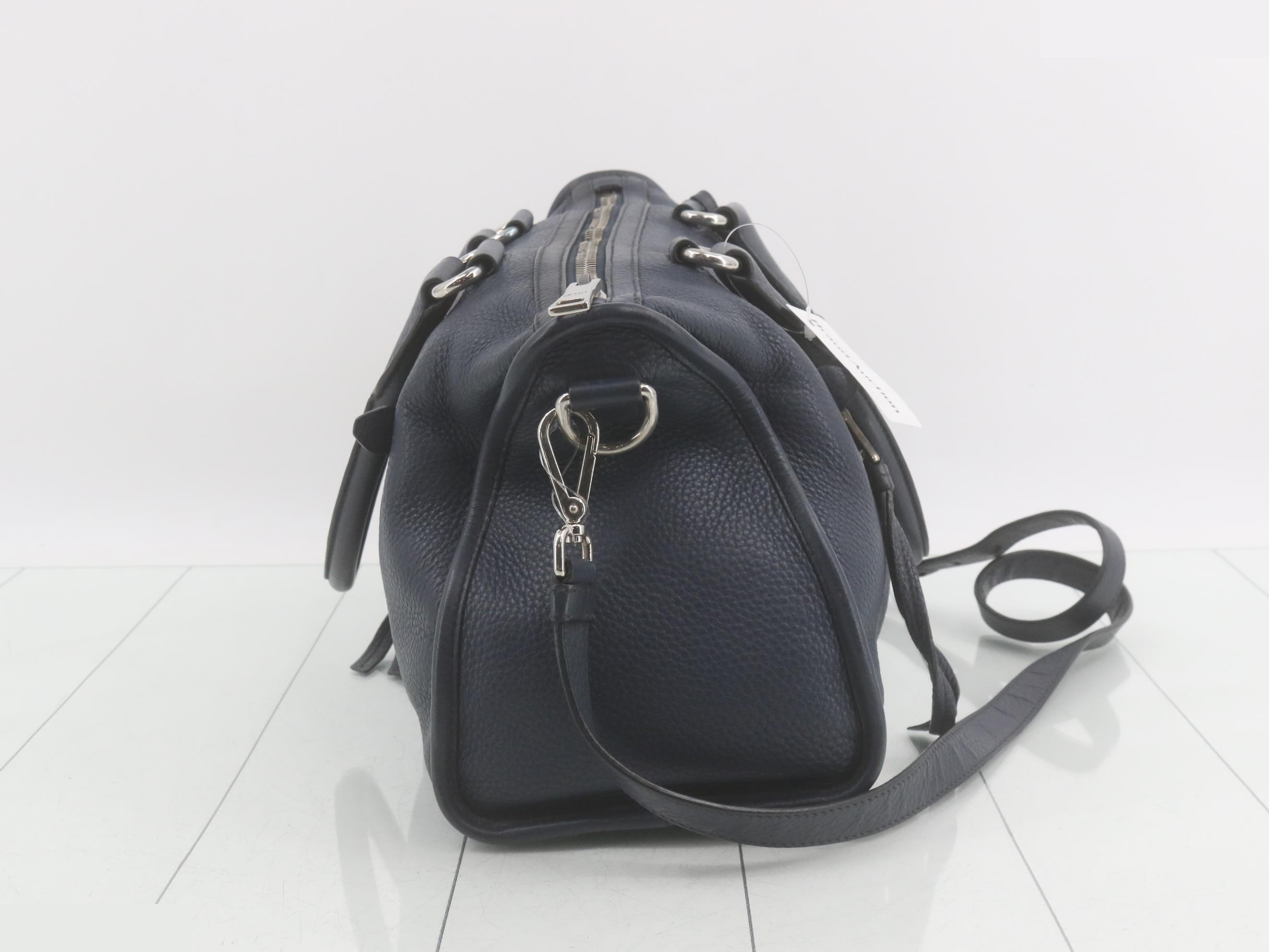 Vitello Phoenix Leather Handbag, 2-Way, with Strap — view 4