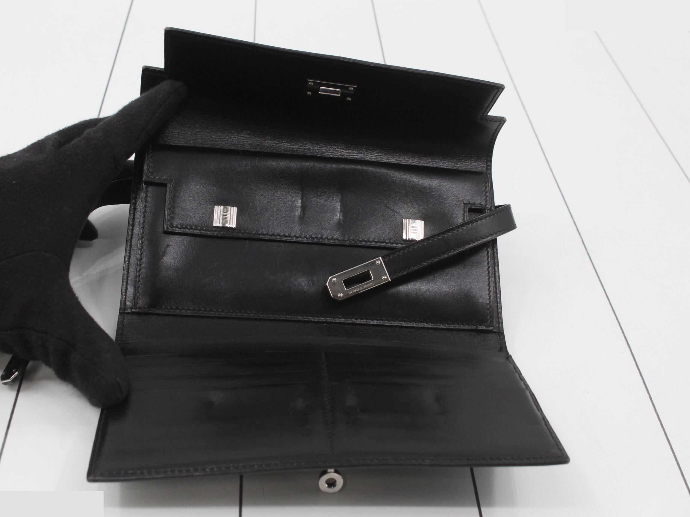 Box Calf Kelly Wallet, Size L, with box — view 4